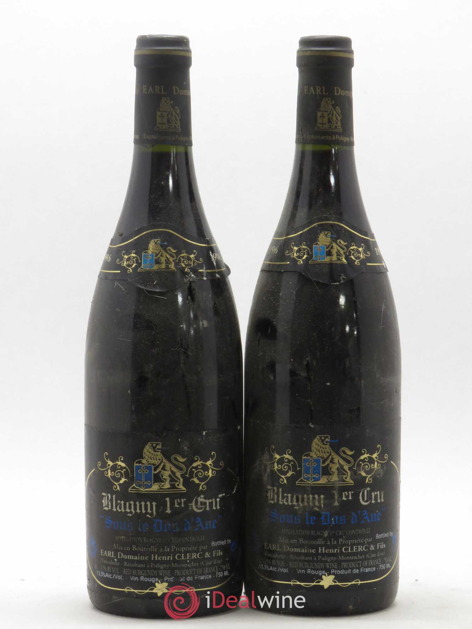 Blagny 1er Cru Sous le Dos d'Ane Domaine Henri Clerc 1996 - Posten von 2 Flaschen - 0