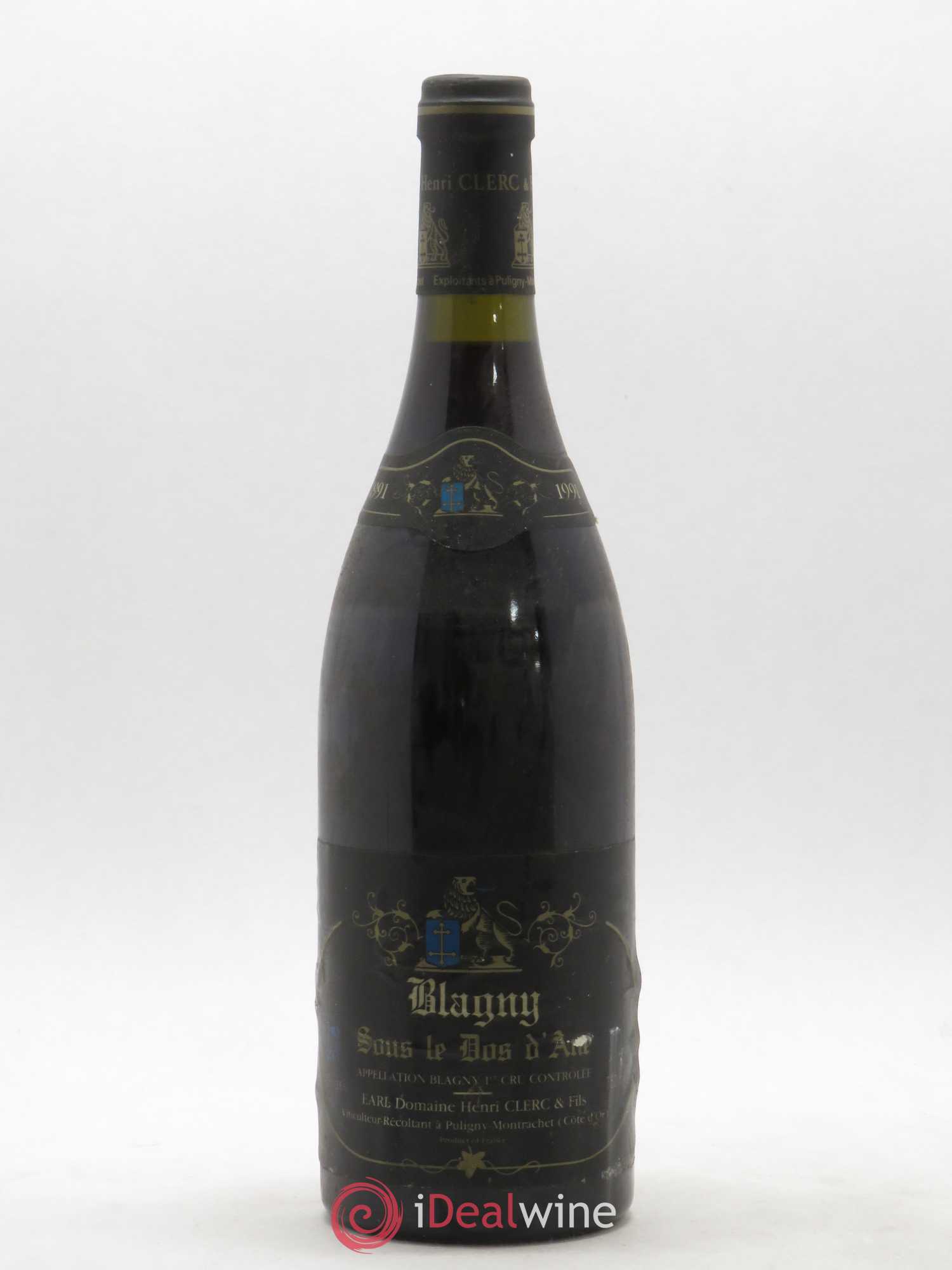 Blagny 1er Cru Sous le Dos d'Ane Domaine Henri Clerc 1991 - Posten von 1 Flasche - 0