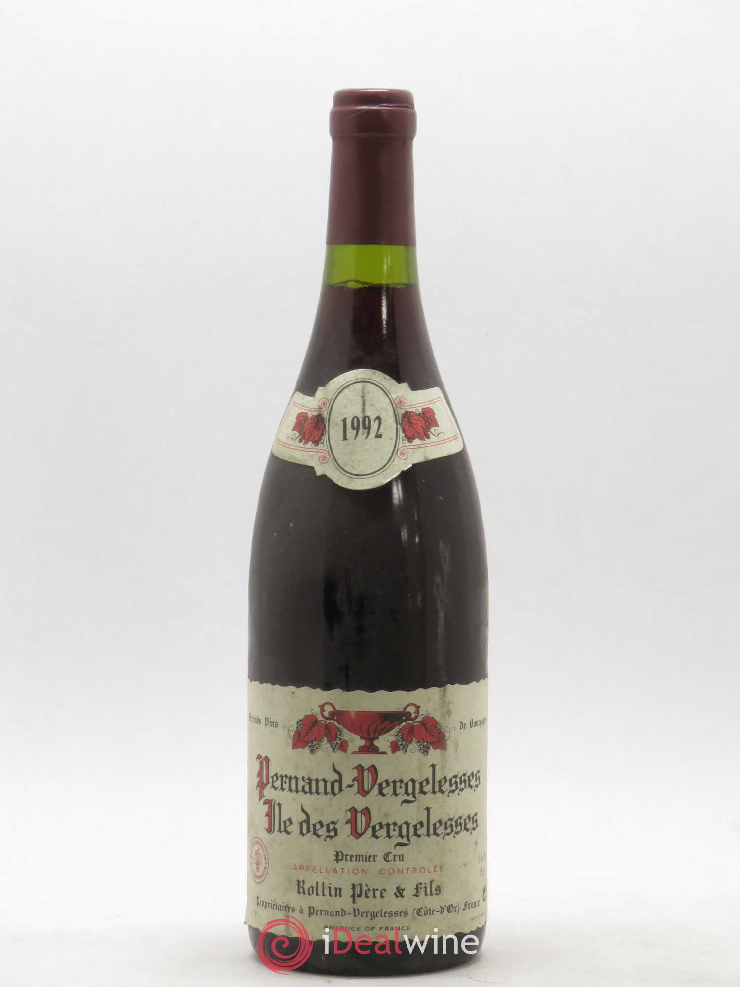 Pernand-Vergelesses 1er Cru Ile des Vergelesses Rolin Père et Fils 1992 - Lot de 1 bouteille - 0