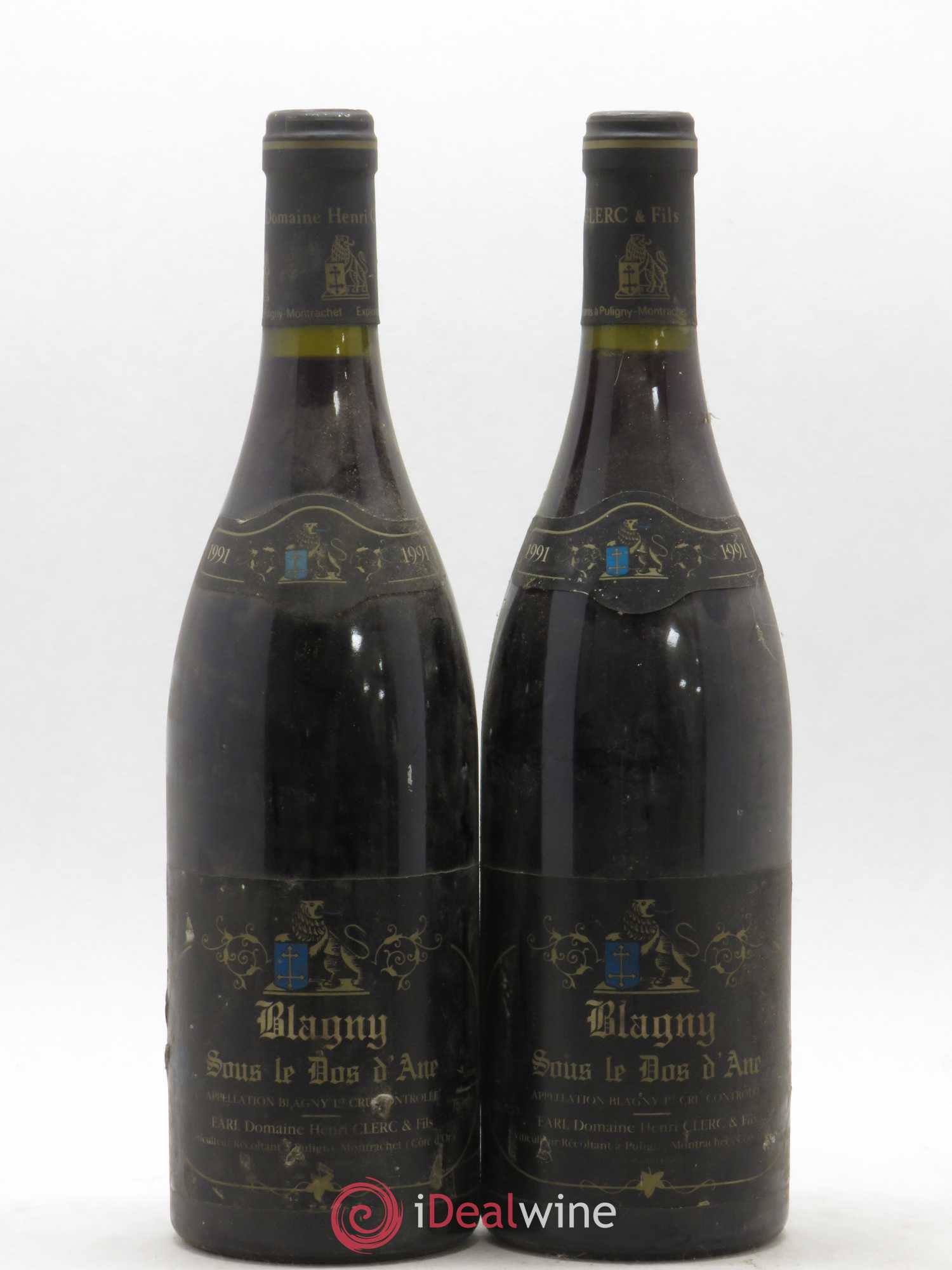 Blagny 1er Cru Sous le Dos d'Ane Domaine Henri Clerc 1991 - Posten von 2 Flaschen - 0