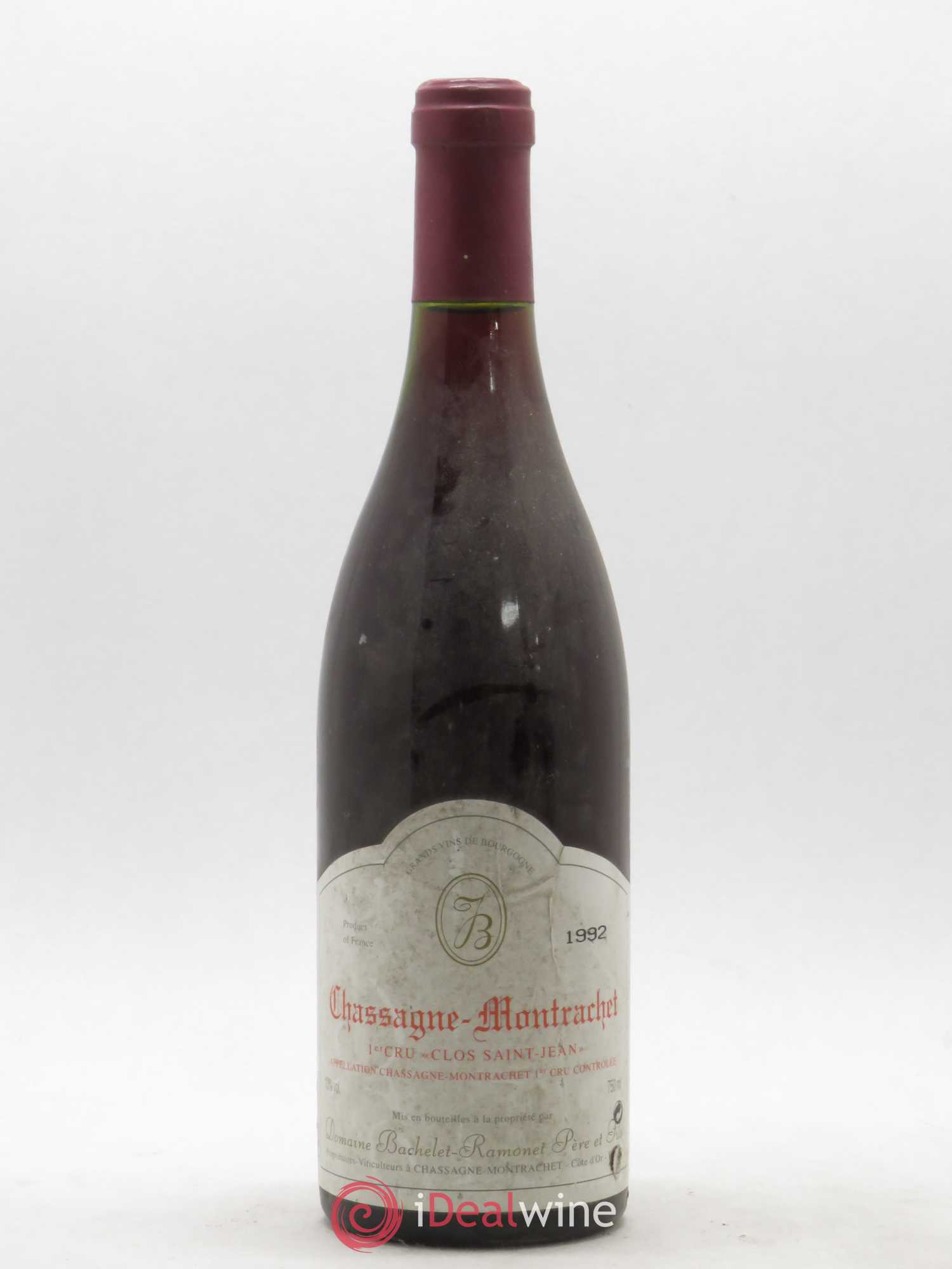 Chassagne-Montrachet 1er Cru Clos Saint Jean Domaine Bachelet Ramonet 1992 - Lot de 1 bouteille - 0
