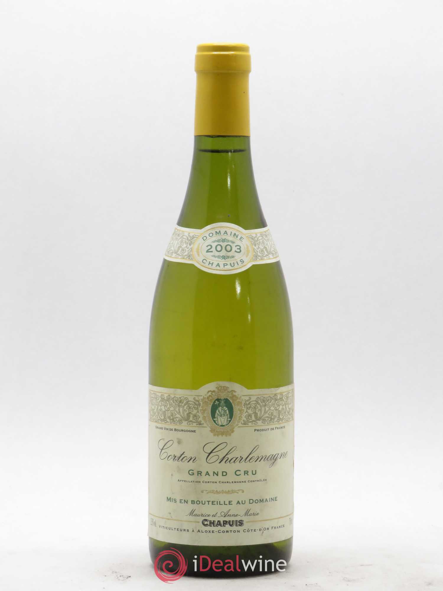 Corton-Charlemagne Grand Cru Domaine Chapuis 2003 - Lot de 1 bouteille - 0