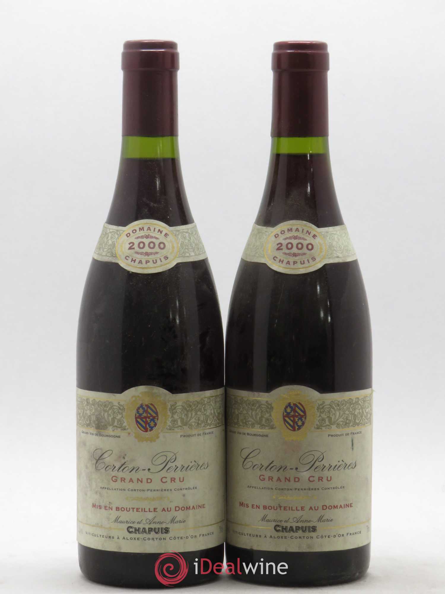Corton Grand Cru Perrières Domaine Chapuis 2000 - Posten von 2 Flaschen - 0