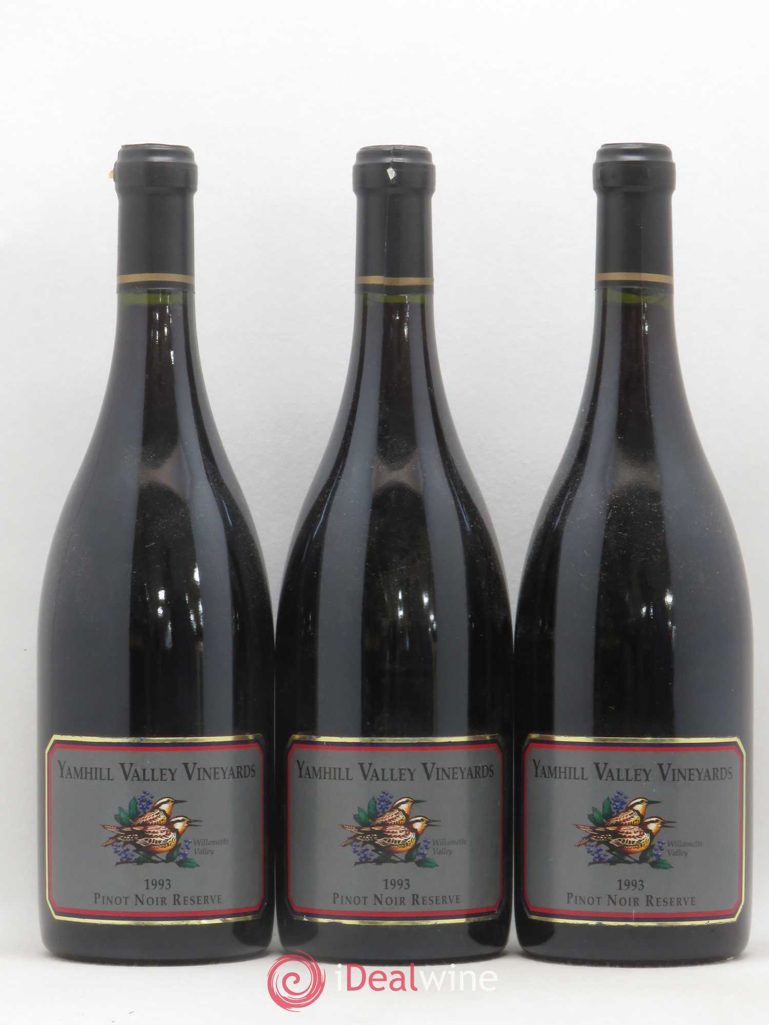 USA Willamette Valley Pinot Noir Reserve Yamhill Valley Vineyards 1993 - Posten von 3 Flaschen - 0