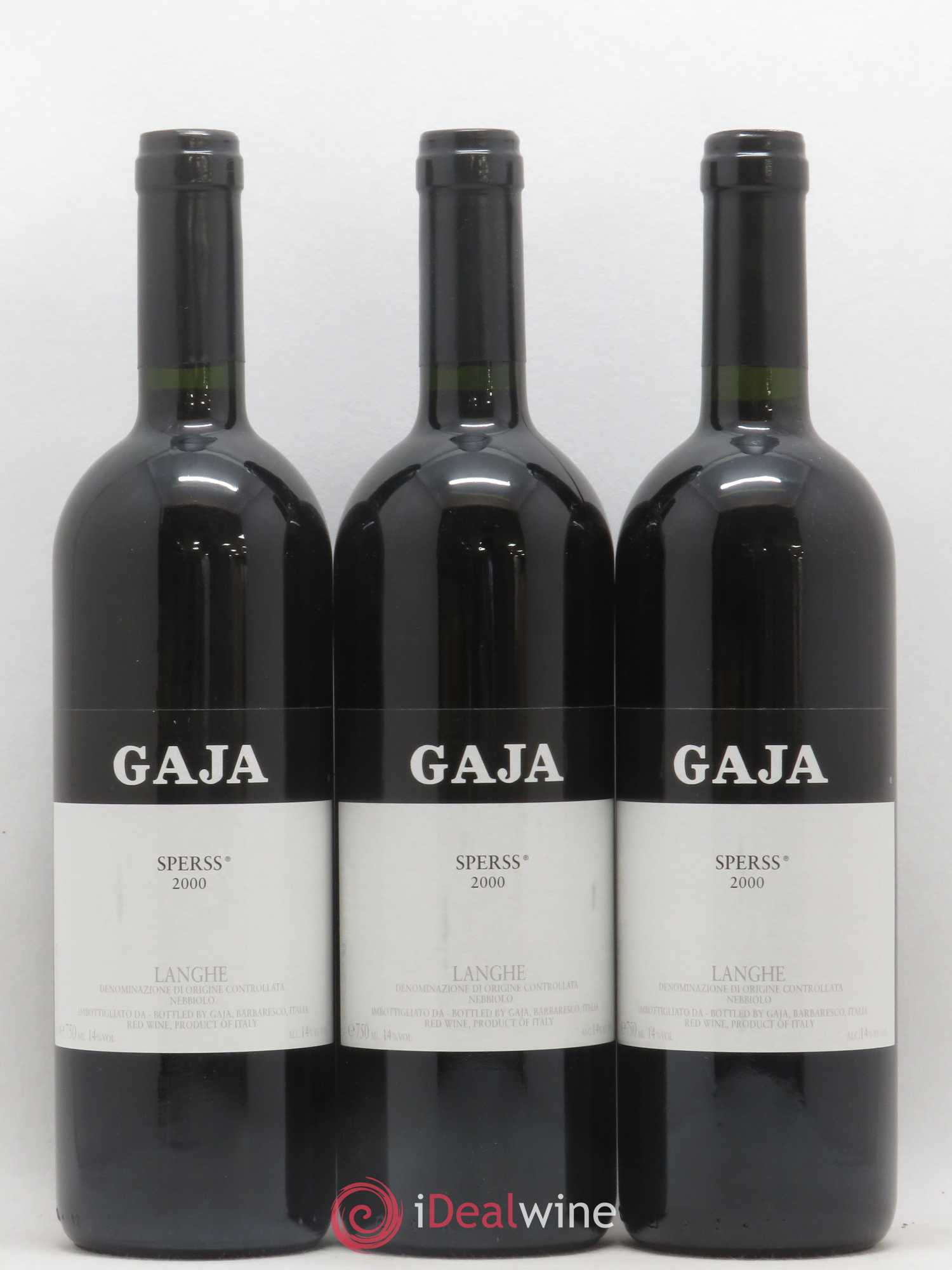 Langhe Sperss Angelo Gaja 2000 - Lot de 3 bouteilles - 0