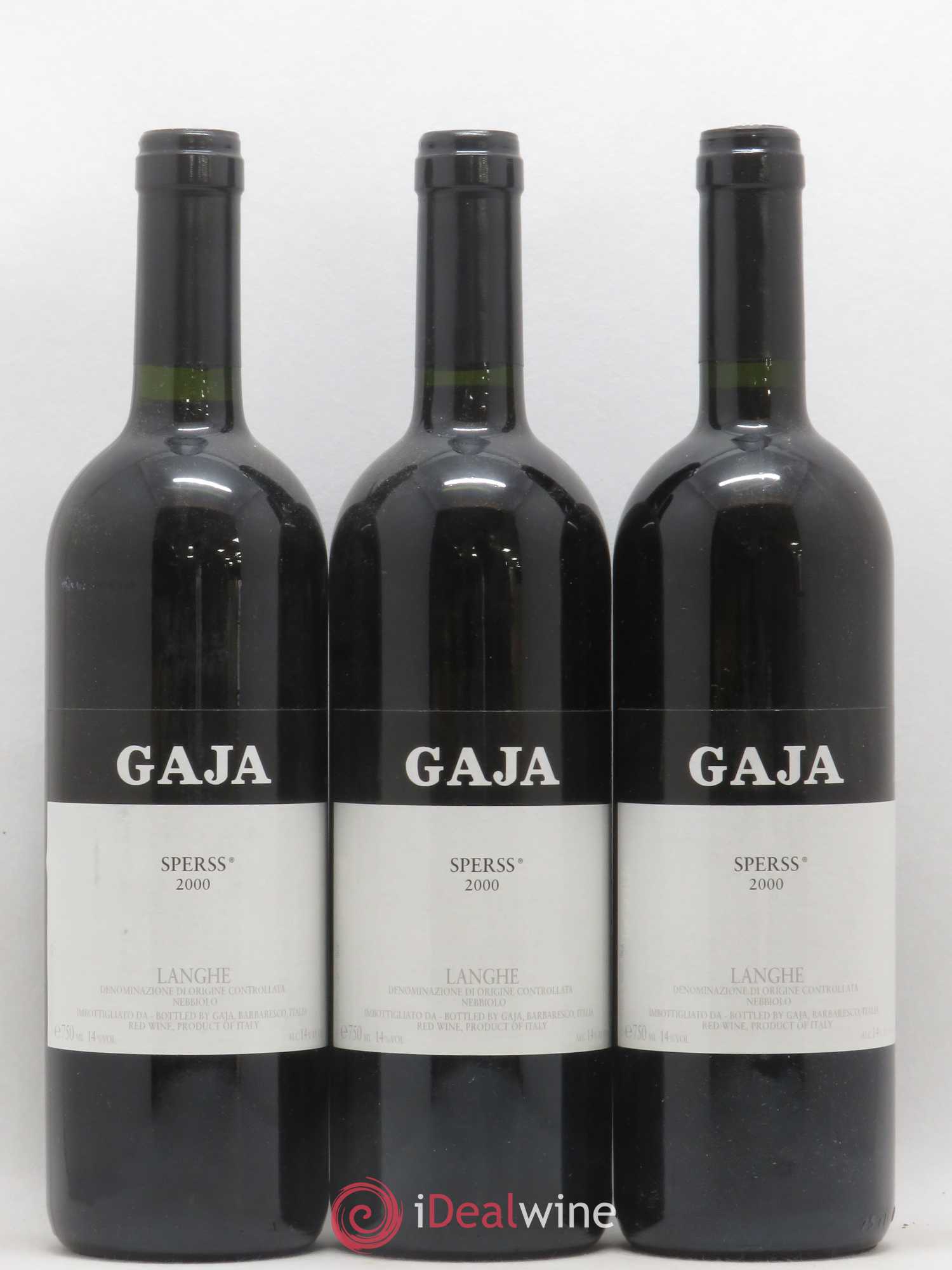 Langhe Sperss Angelo Gaja 2000 - Lot de 3 bouteilles - 0