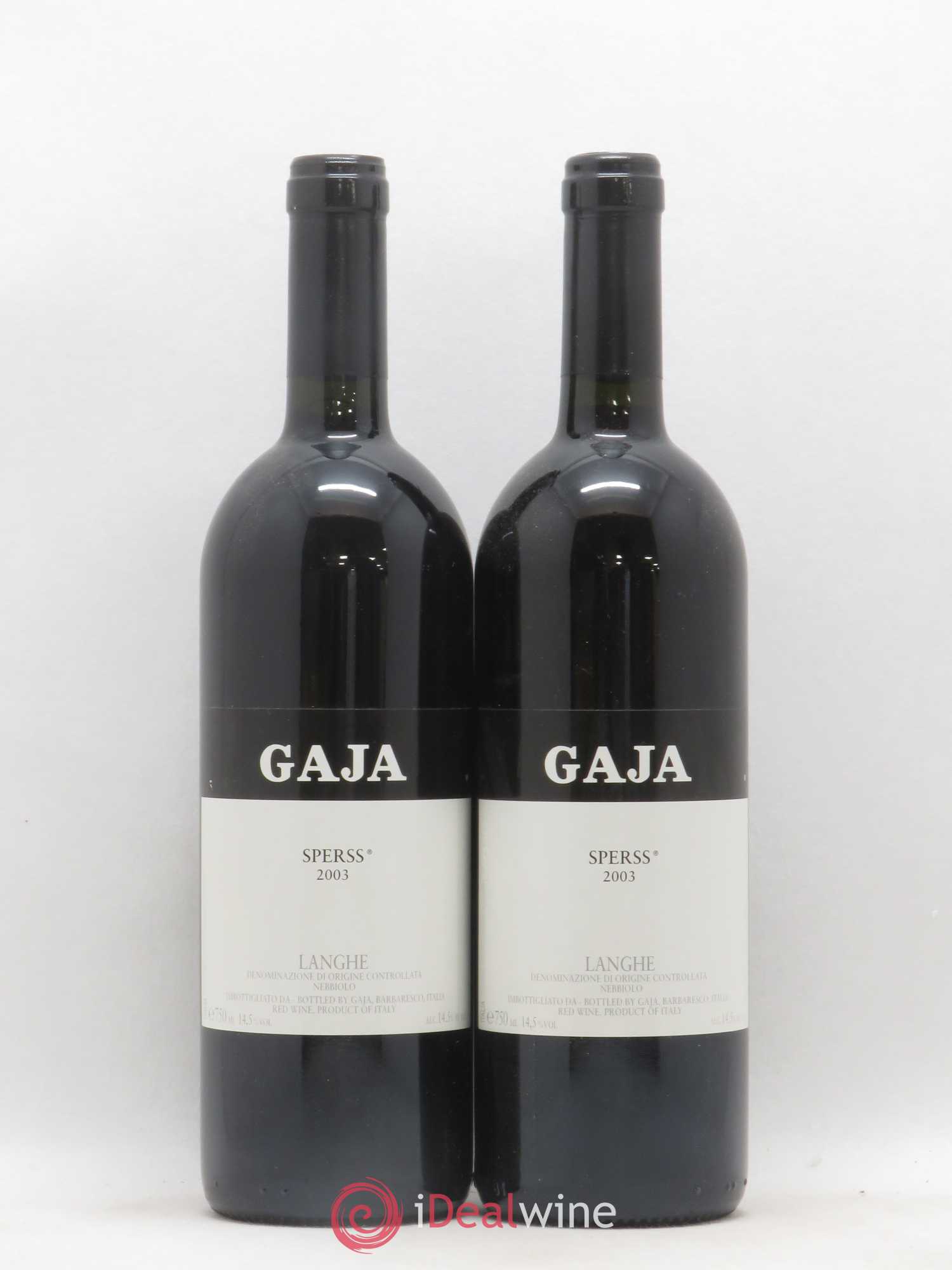 Langhe Sperss Angelo Gaja 2003 - Lot de 2 bouteilles - 0