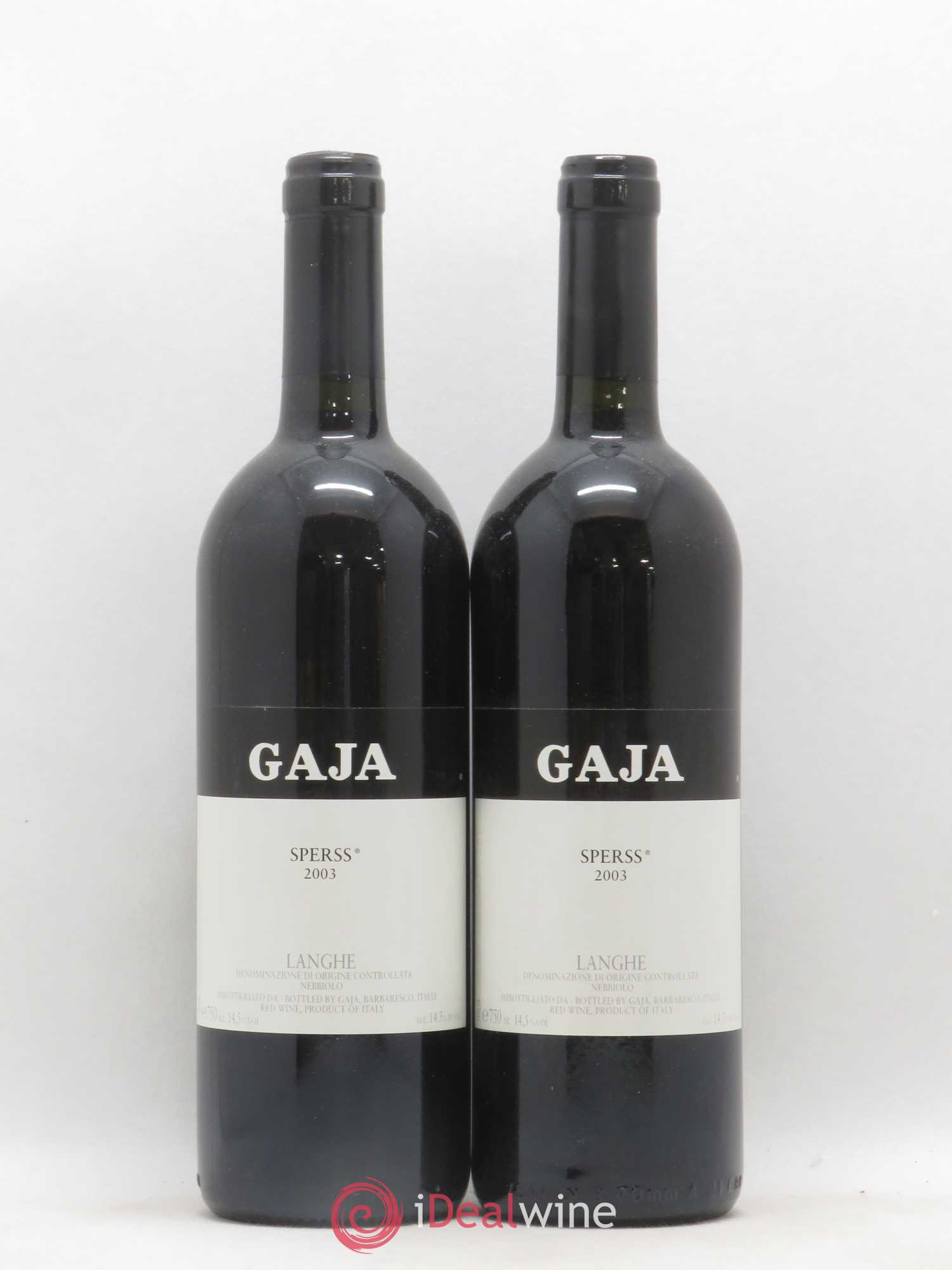 Langhe Sperss Angelo Gaja 2003 - Lot de 2 bouteilles - 0