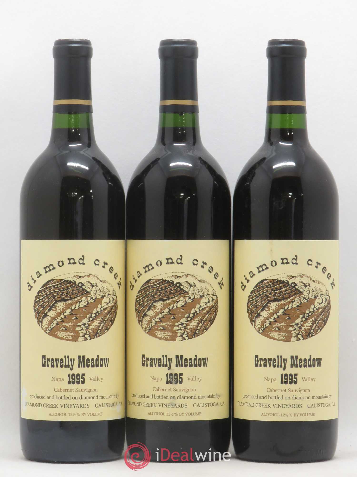 USA Napa Valley Gravelly Meadow Diamond Creek Vineyards 1995 - Posten von 3 Flaschen - 0