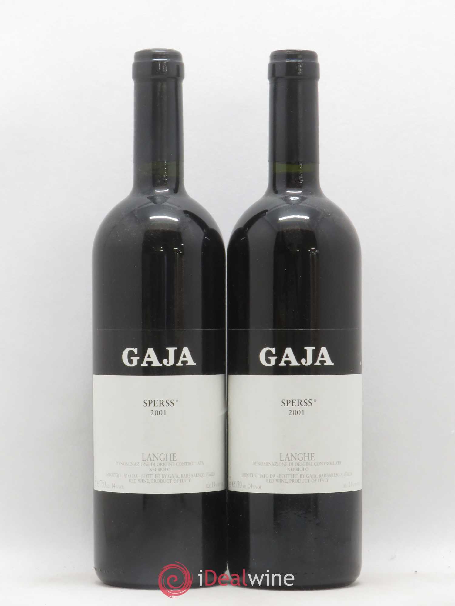 Langhe Sperss Angelo Gaja 2001 - Lot de 2 bouteilles - 0