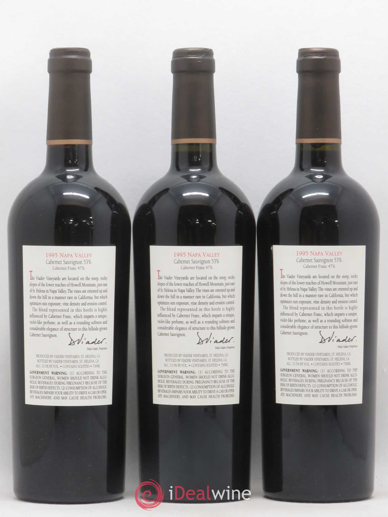 USA Napa Valley Viader Viader Vineyards 1995 - Posten von 3 Flaschen - 1