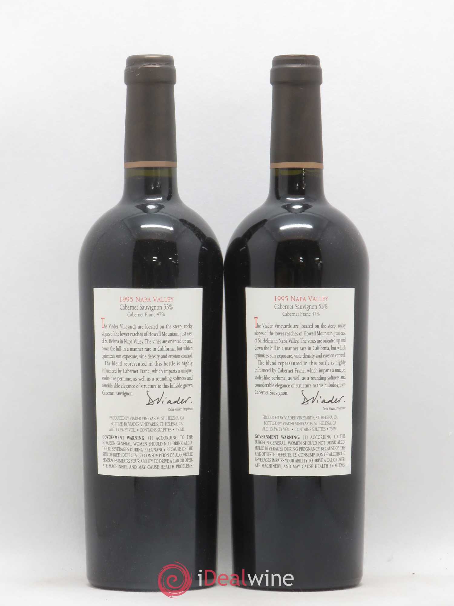 USA Napa Valley Viader Viader Vineyards 1995 - Posten von 2 Flaschen - 1