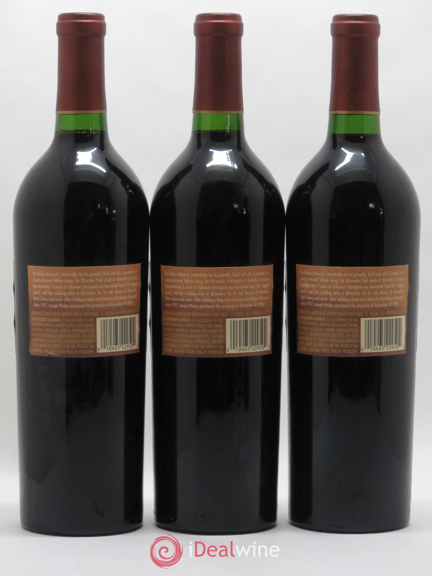 USA Napa Valley Joseph Phelps Backus Vineyard Cabernet Sauvignon 1995 - Posten von 3 Flaschen - 1