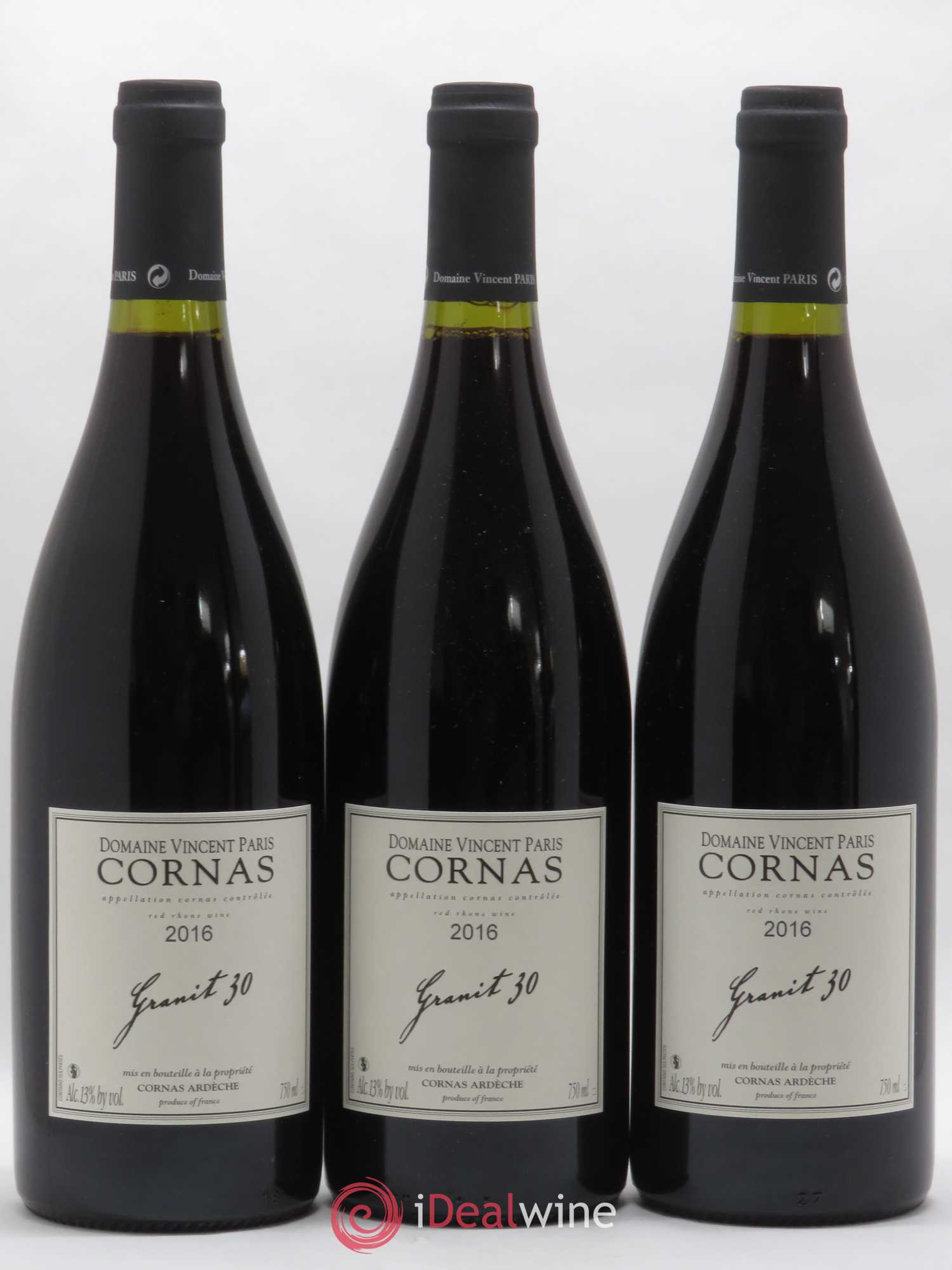Cornas Granit 30 Vincent Paris 2016 - Lot de 3 bouteilles - 0