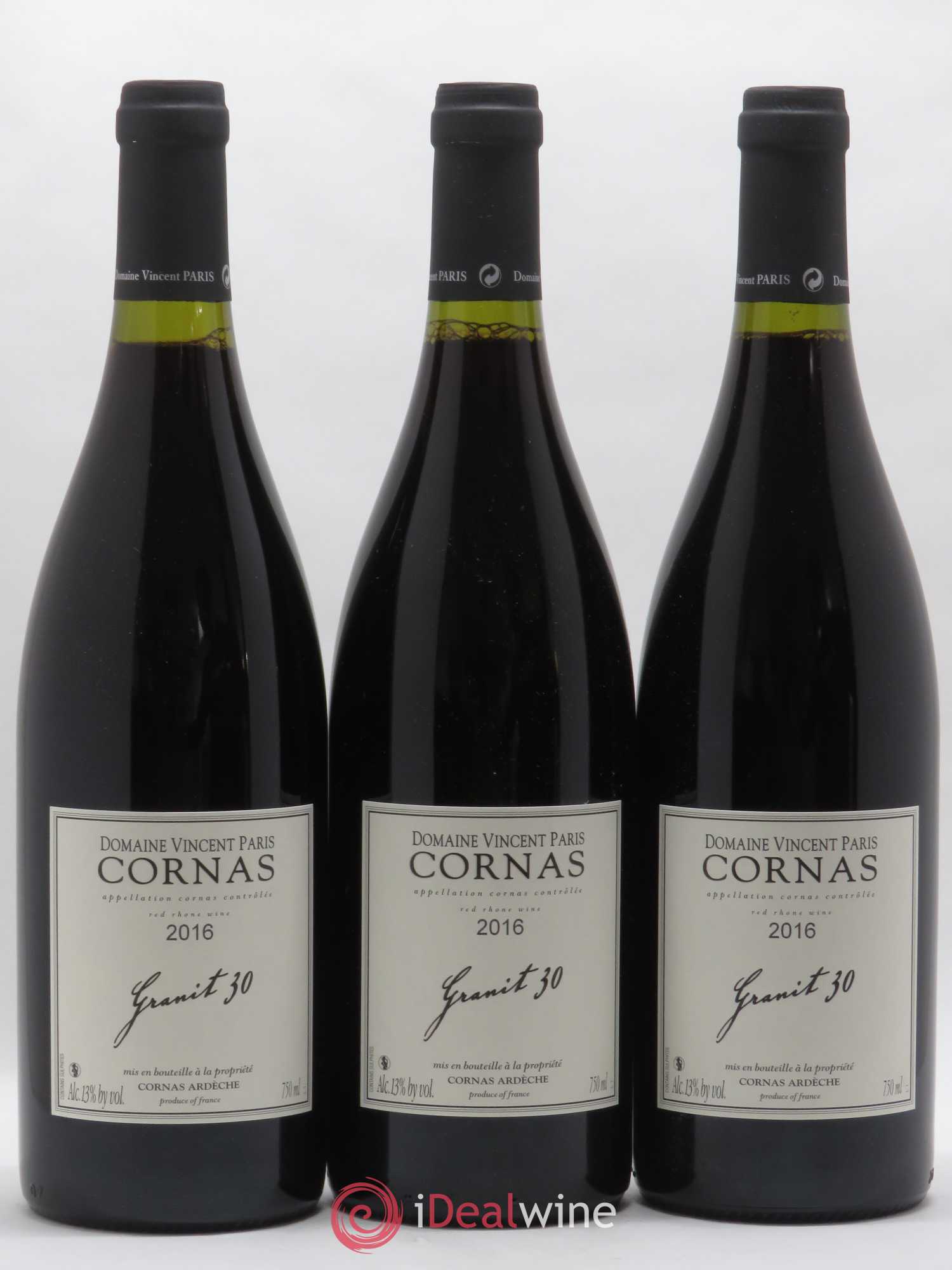 Cornas Granit 30 Vincent Paris 2016 - Lot de 3 bouteilles - 0
