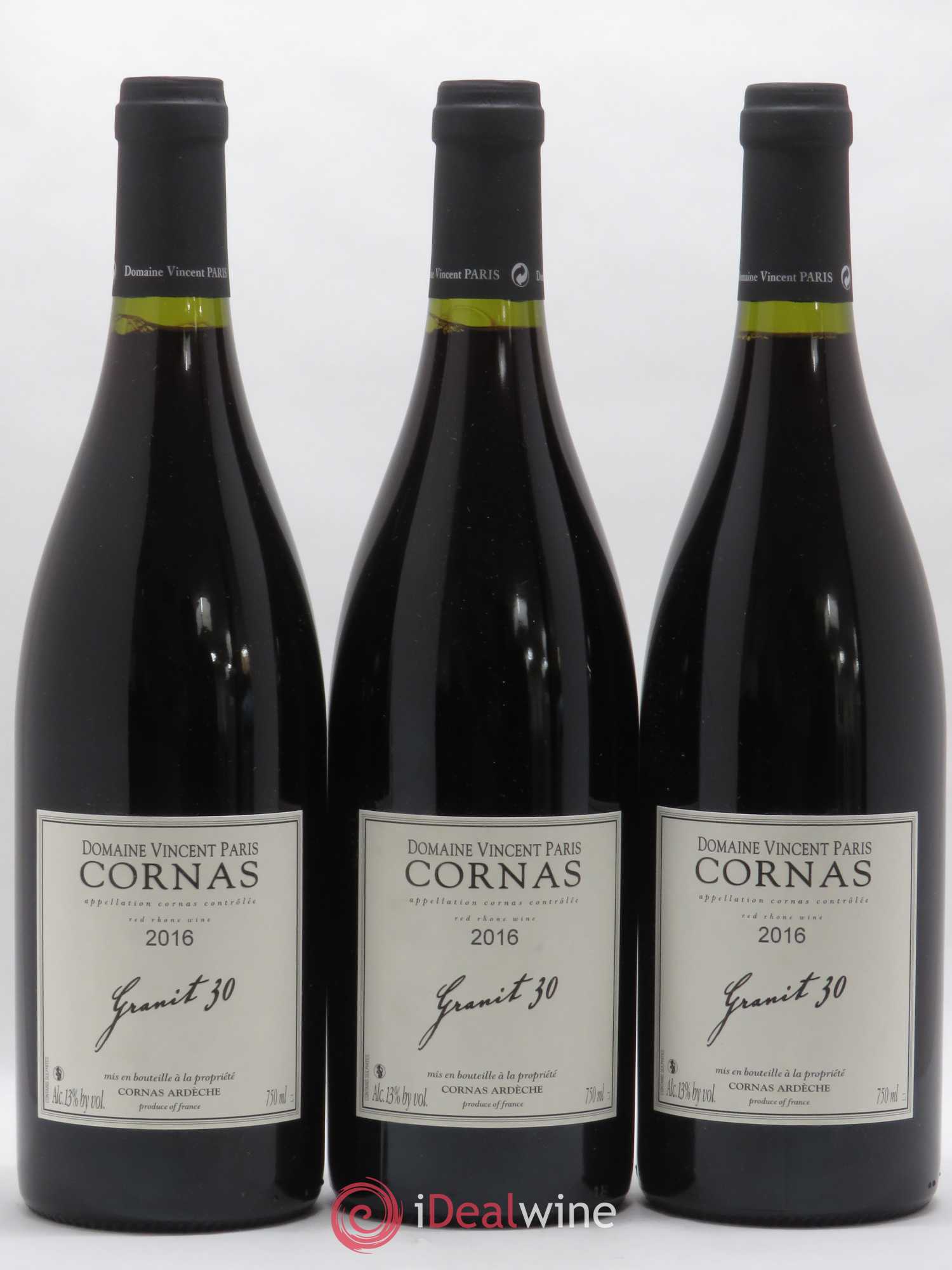 Cornas Granit 30 Vincent Paris 2016 - Lot de 3 bouteilles - 0