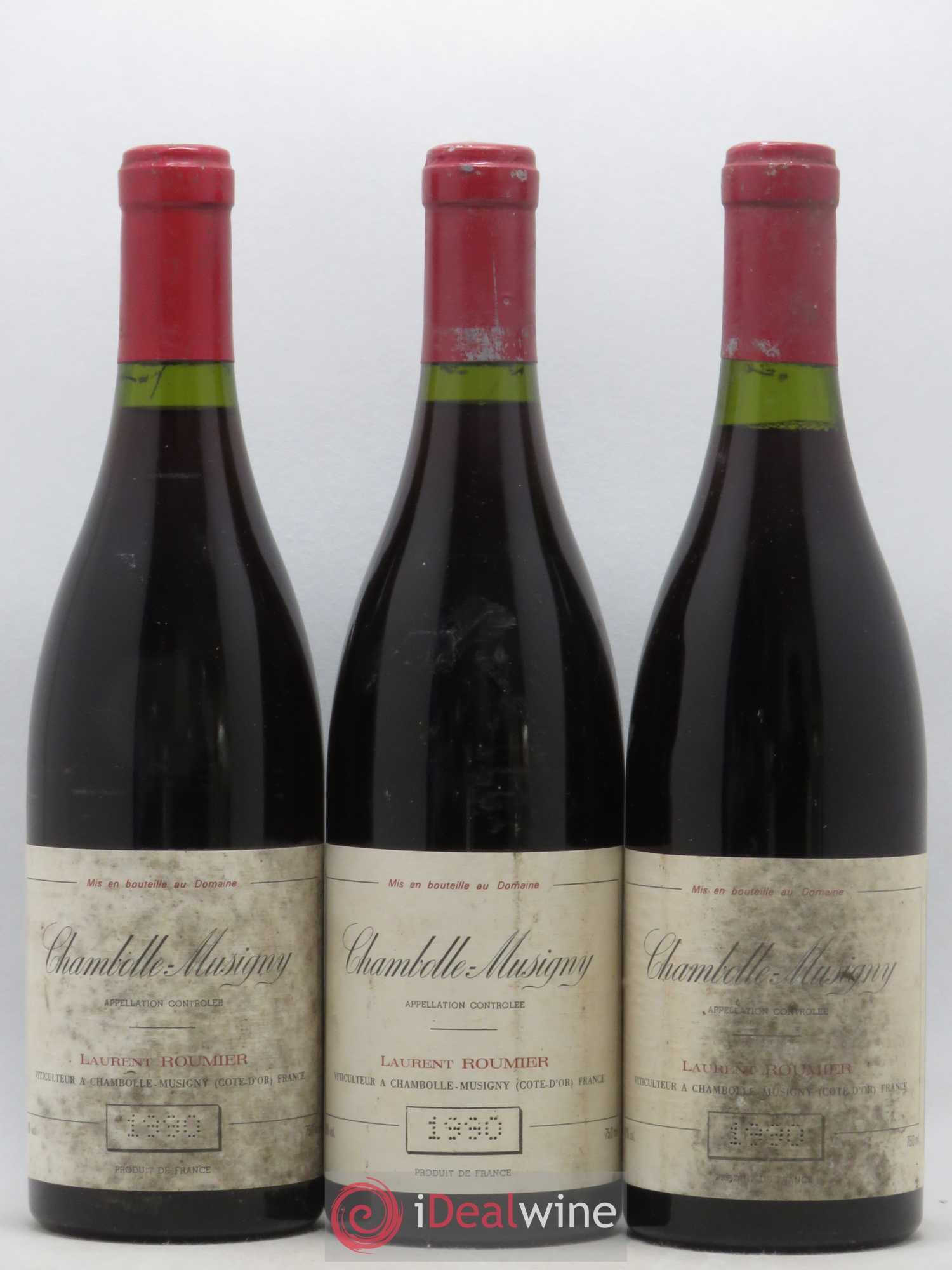 Chambolle-Musigny Laurent Roumier 1990 - Lot de 3 bouteilles - 0