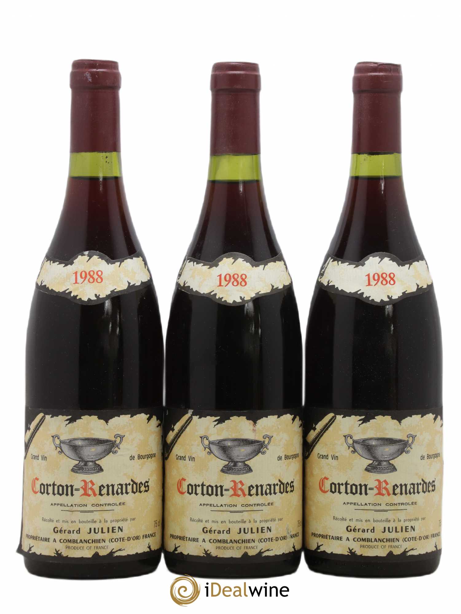 Corton Grand Cru Renardes Julien Gerard 1988 - Posten von 3 Flaschen - 0