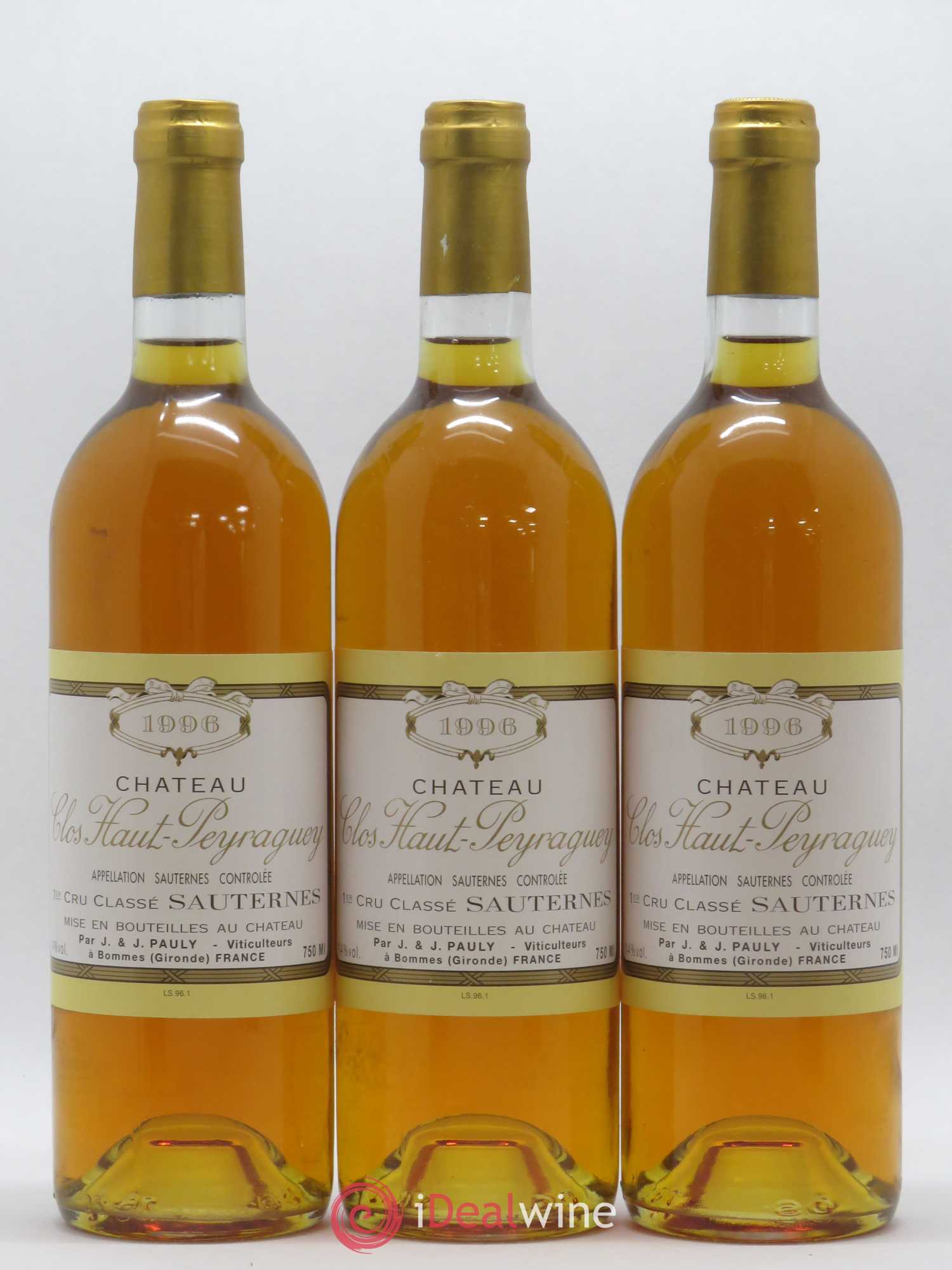 Clos Haut-Peyraguey 1er Grand Cru Classé 1996 - Lot de 12 bouteilles - 1