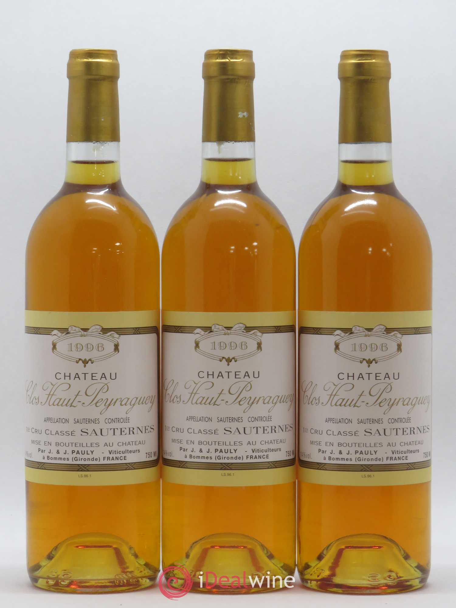 Clos Haut-Peyraguey 1er Grand Cru Classé 1996 - Lot de 12 bouteilles - 2