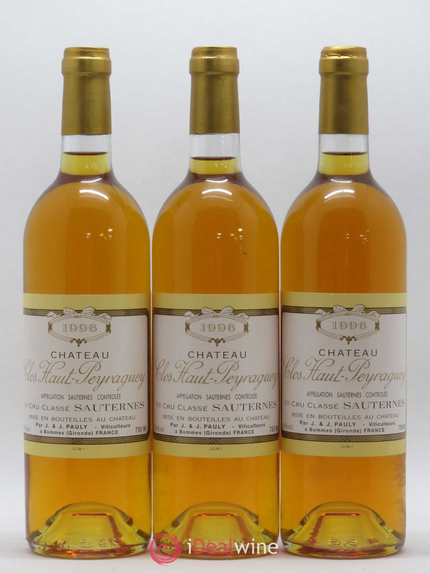 Clos Haut-Peyraguey 1er Grand Cru Classé 1996 - Lot de 12 bouteilles - 3