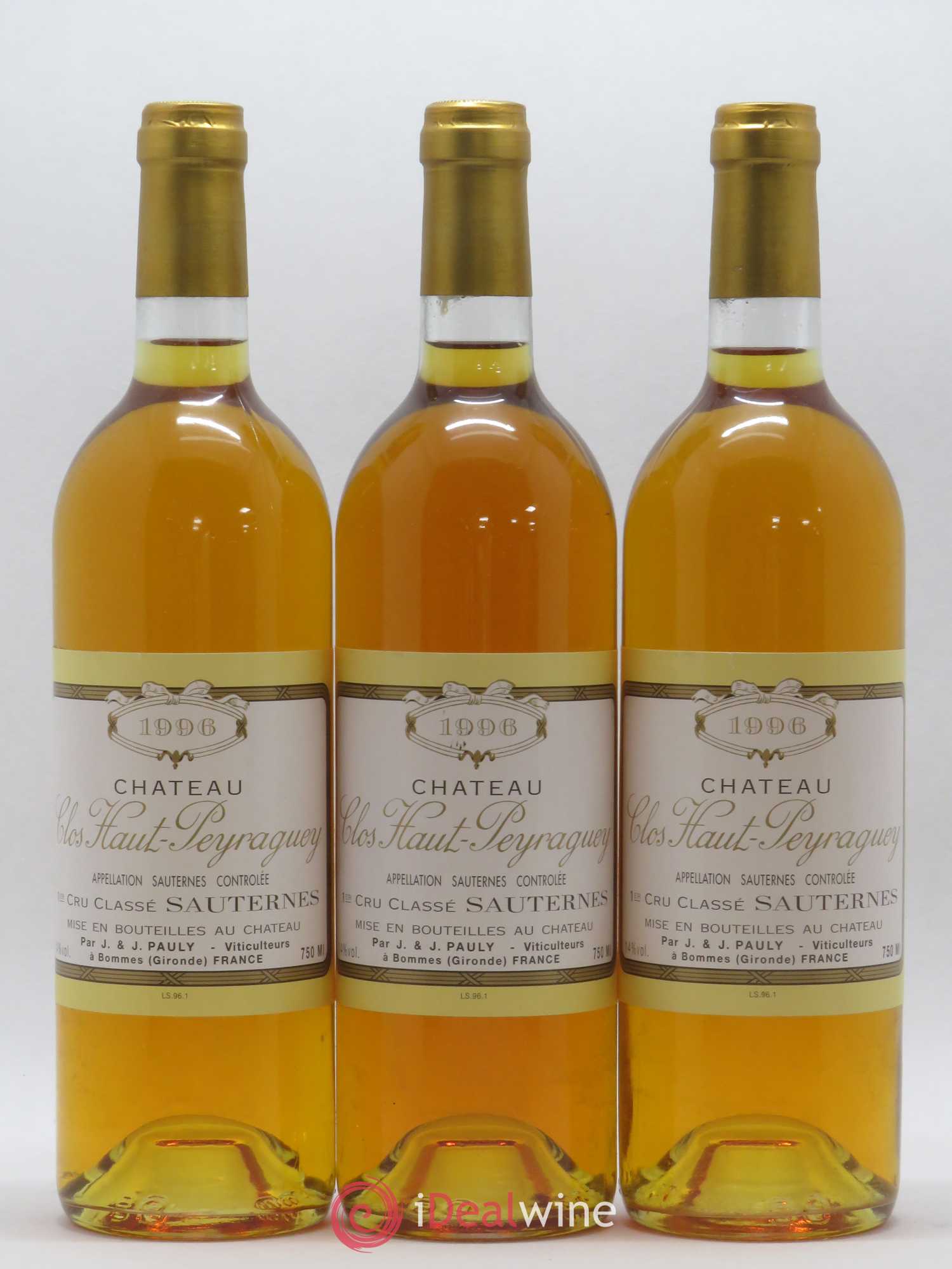 Clos Haut-Peyraguey 1er Grand Cru Classé 1996 - Lot de 12 bouteilles - 4