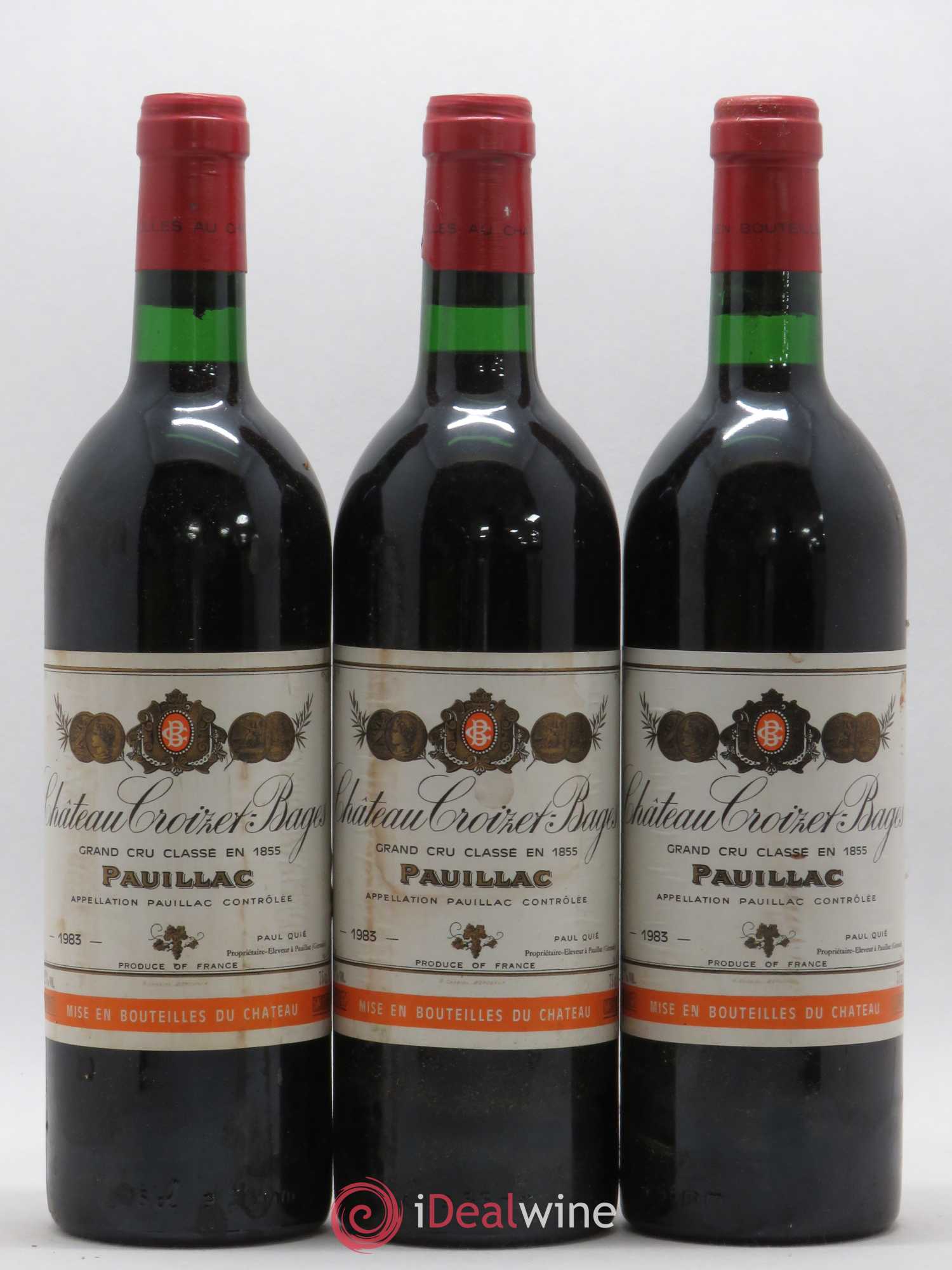 Château Croizet Bages 5ème Grand Cru Classé 1983 - Lot de 6 bouteilles - 1
