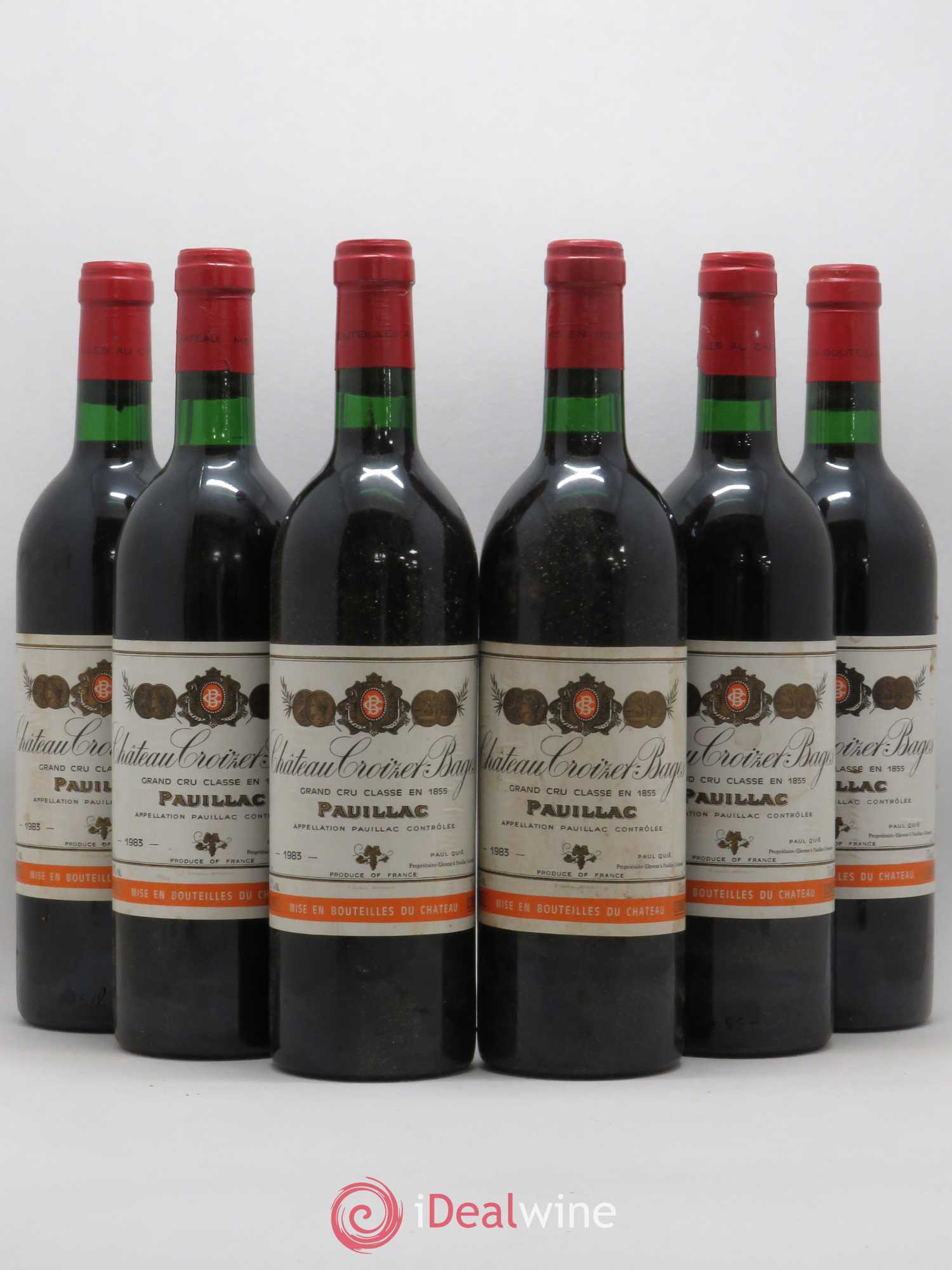 Château Croizet Bages 5ème Grand Cru Classé 1983 - Lot de 6 bouteilles - 0