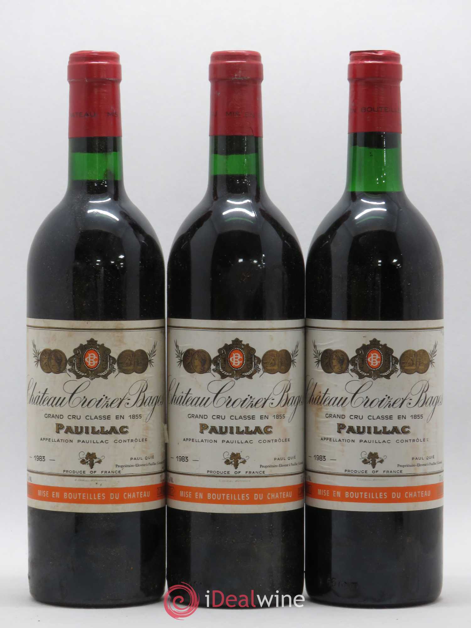 Château Croizet Bages 5ème Grand Cru Classé 1983 - Lot de 5 bouteilles - 1