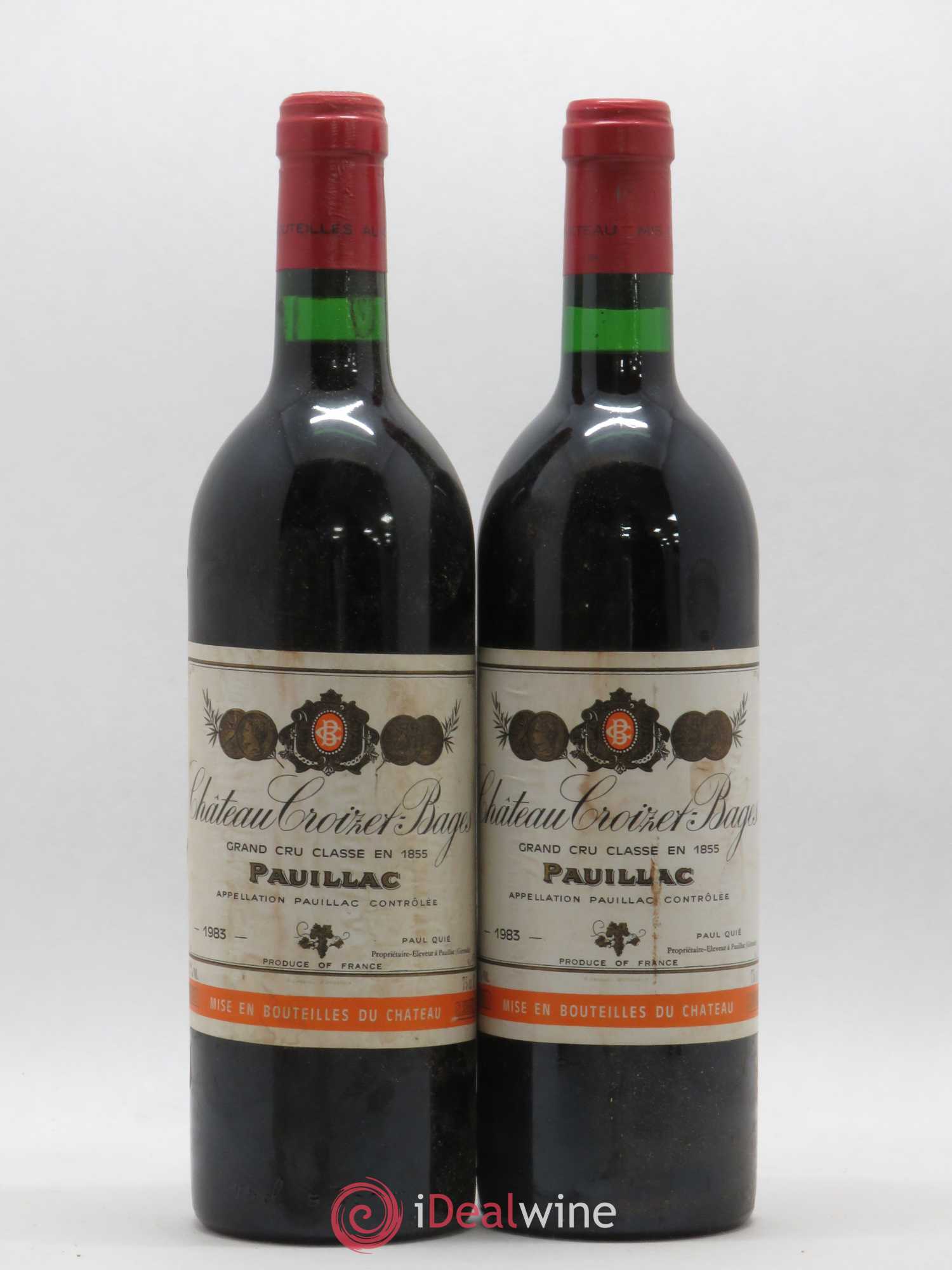 Château Croizet Bages 5ème Grand Cru Classé 1983 - Lot de 5 bouteilles - 2