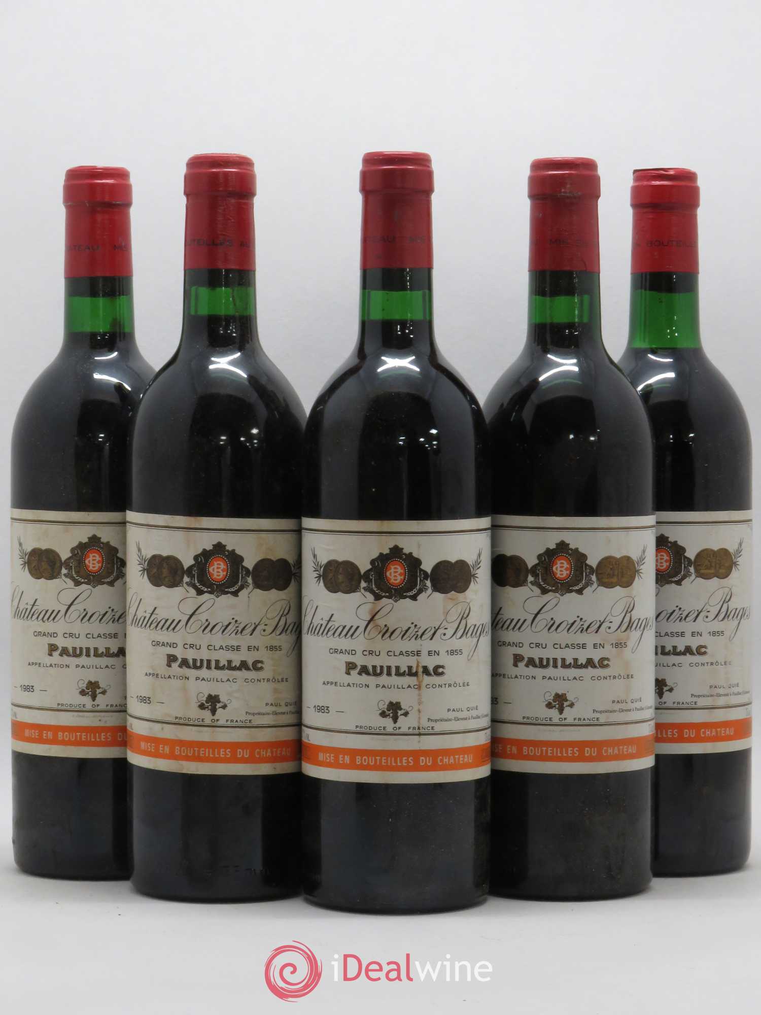 Château Croizet Bages 5ème Grand Cru Classé 1983 - Lot de 5 bouteilles - 0