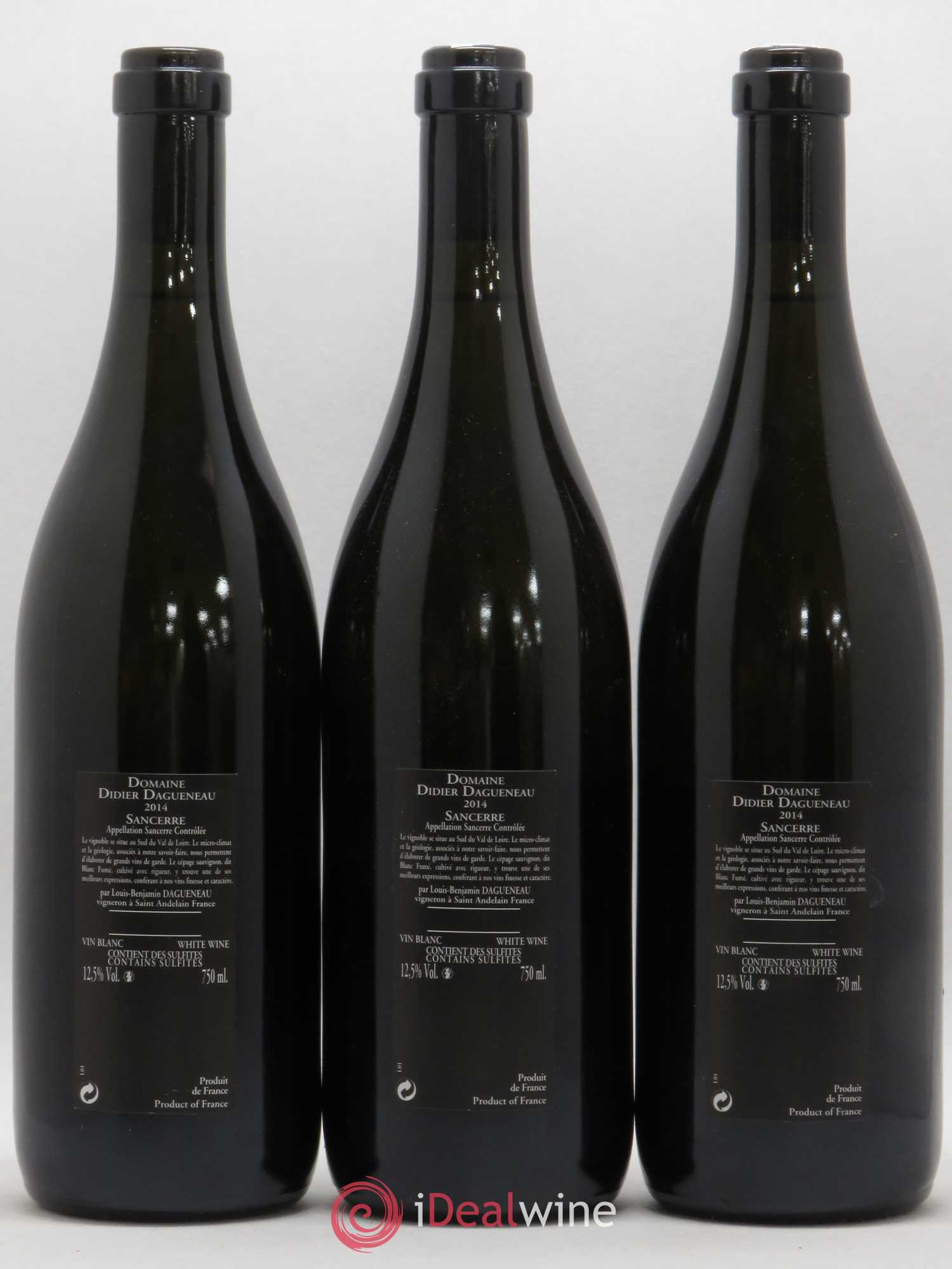 Sancerre Le Mont Damné Chavignol Dagueneau (Domaine Didier - Louis-Benjamin) 2014 - Lot de 3 bouteilles - 1