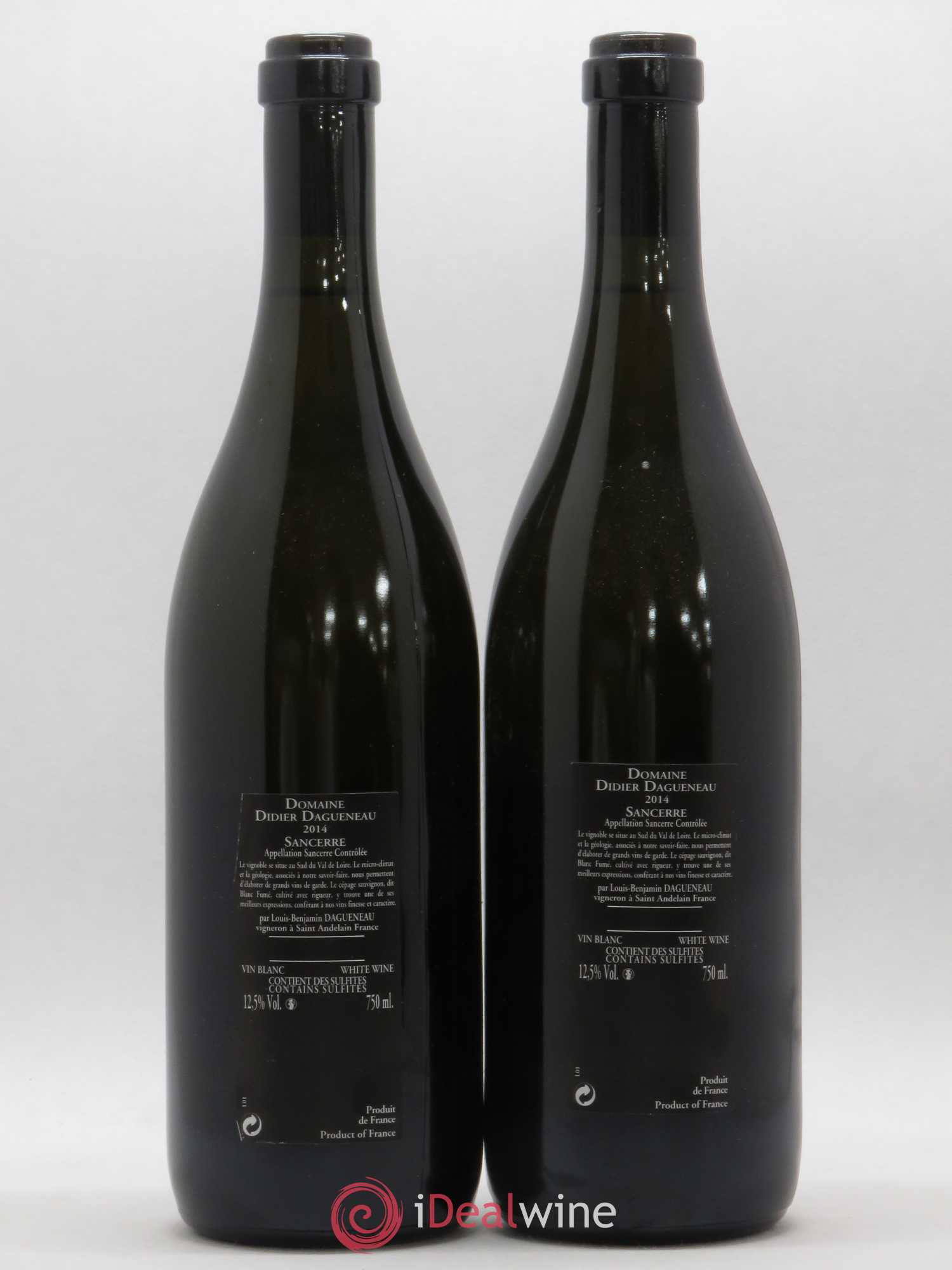 Sancerre Le Mont Damné Chavignol Dagueneau (Domaine Didier - Louis-Benjamin) 2014 - Lot de 2 bouteilles - 1