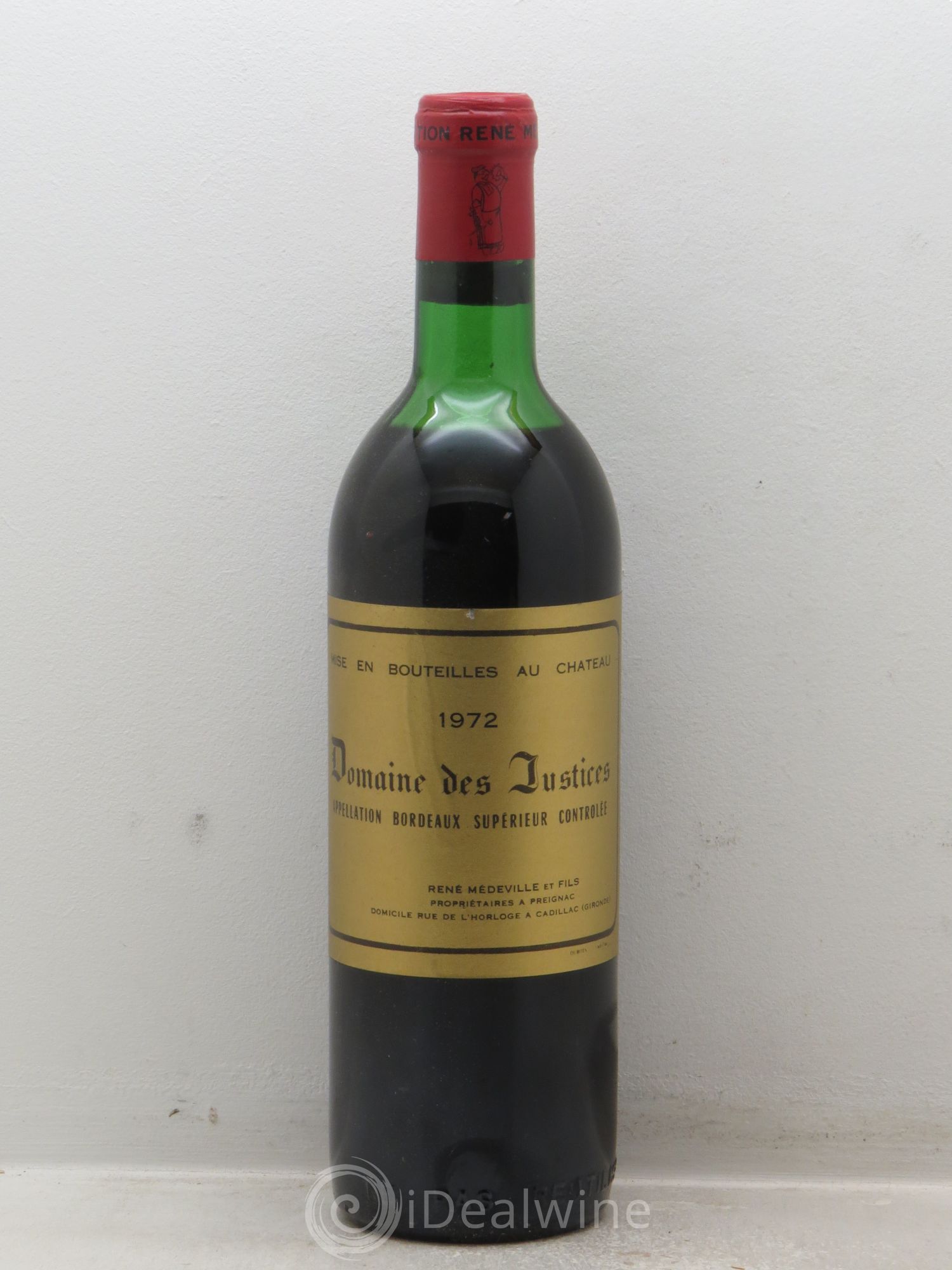 Bordeaux Château Les Justices 1972 - Posten von 1 Flasche - 0