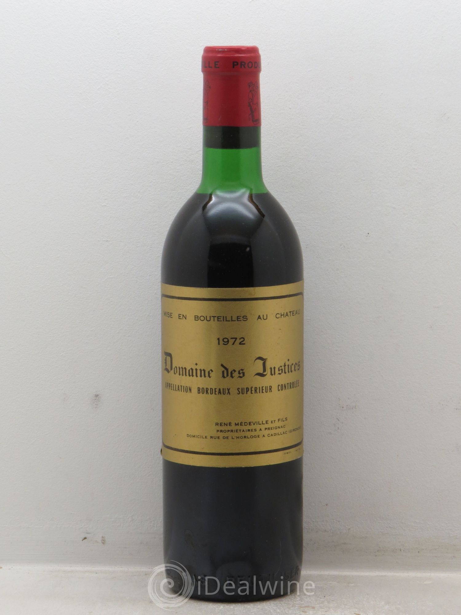 Bordeaux Château Les Justices (sans prix de réserve) 1972 - Posten von 1 Flasche - 0