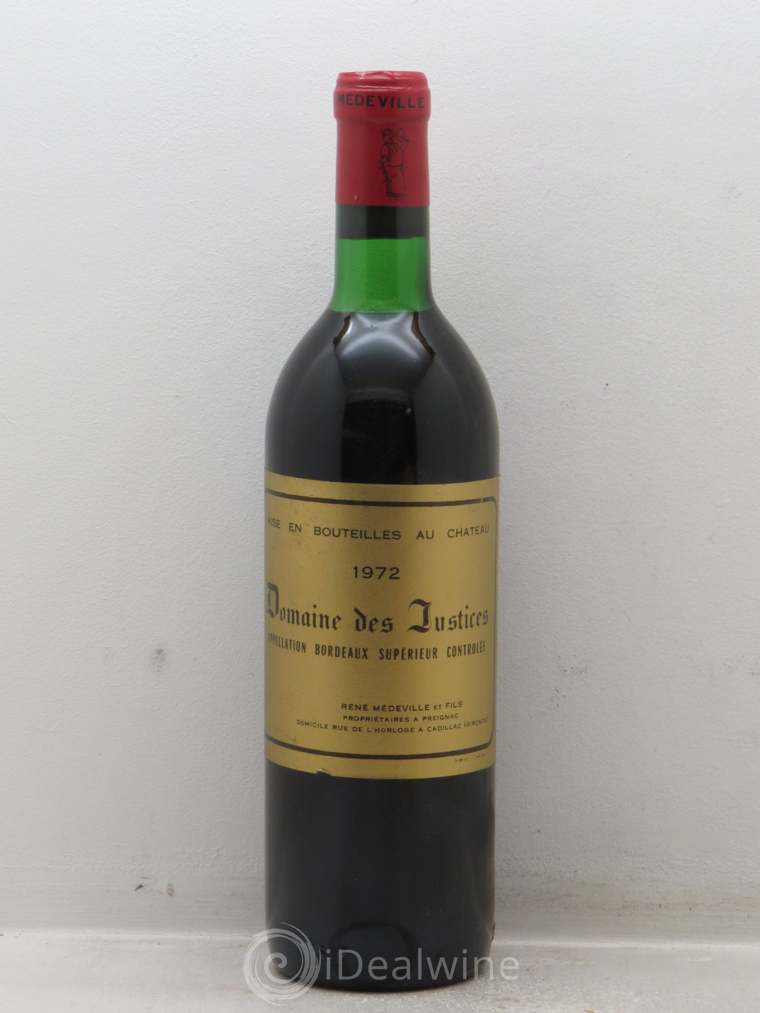 Bordeaux Château Les Justices (sans prix de réserve) 1972 - Posten von 1 Flasche - 0