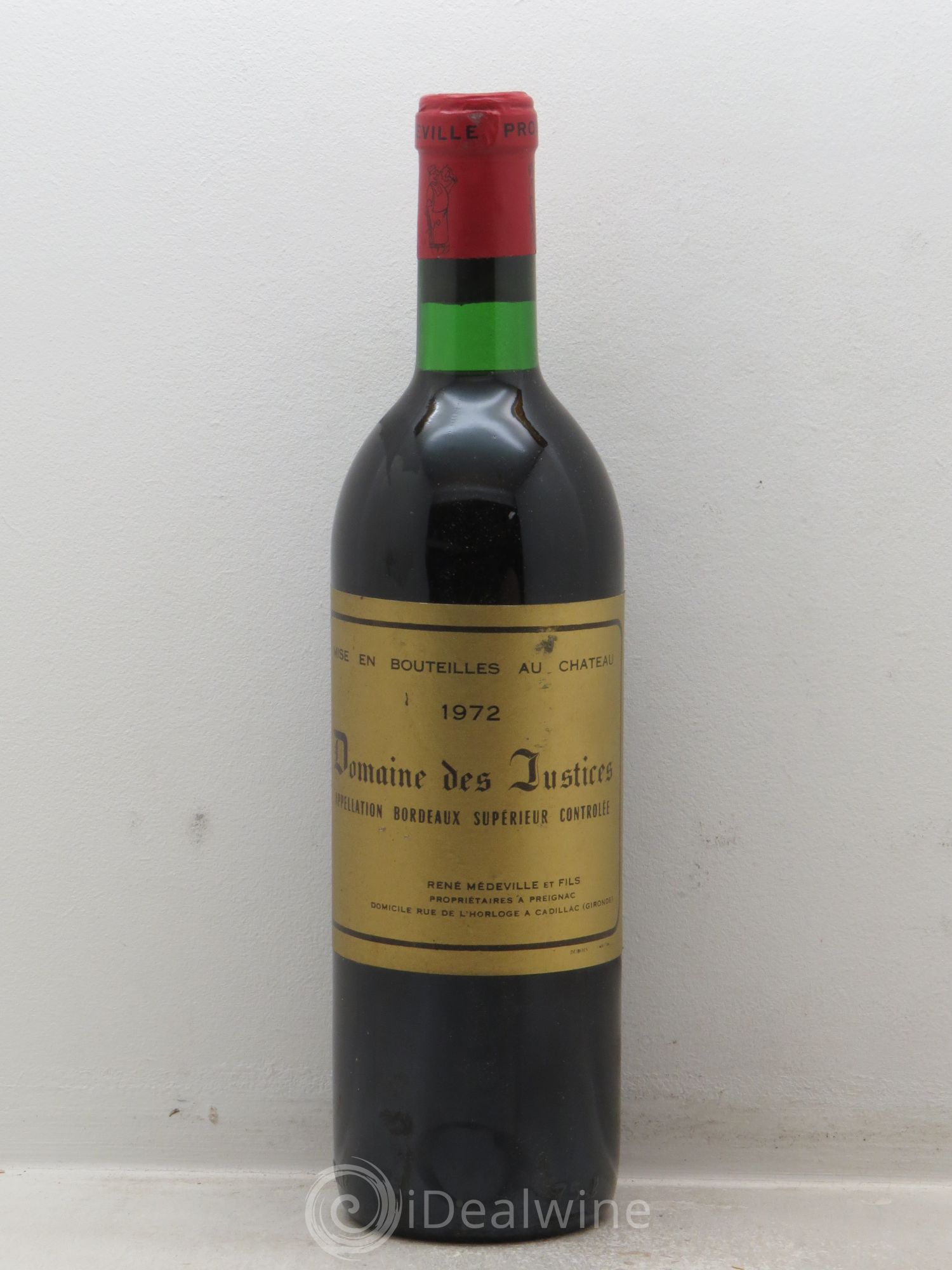 Bordeaux Château Les Justices 1972 - Posten von 1 Flasche - 0
