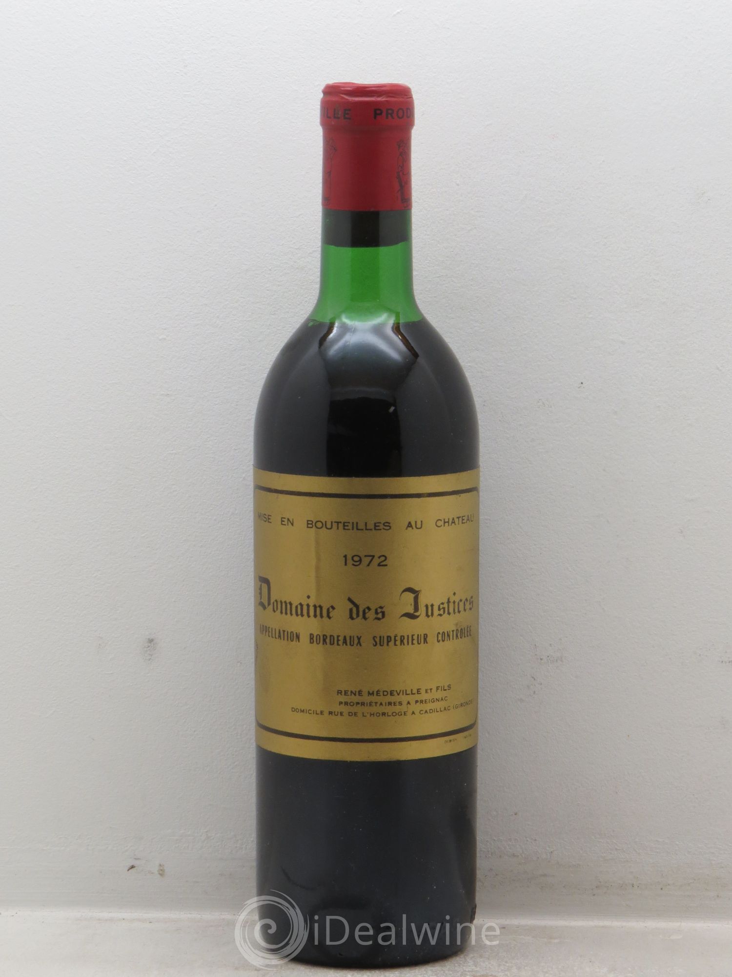 Bordeaux Château Les Justices (sans prix de réserve) 1972 - Posten von 1 Flasche - 0