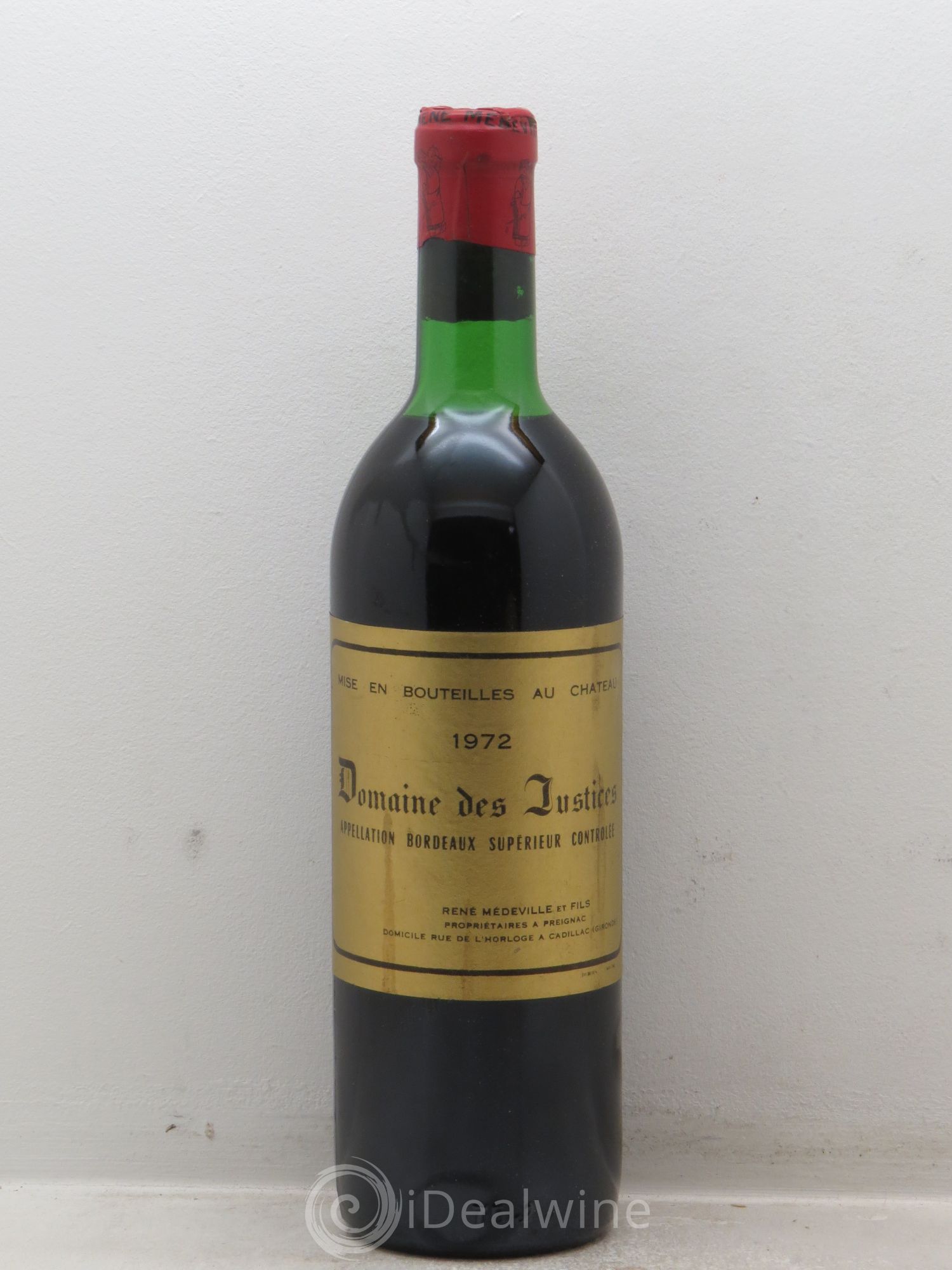 Bordeaux Château Les Justices (sans prix de réserve) 1972 - Posten von 1 Flasche - 0