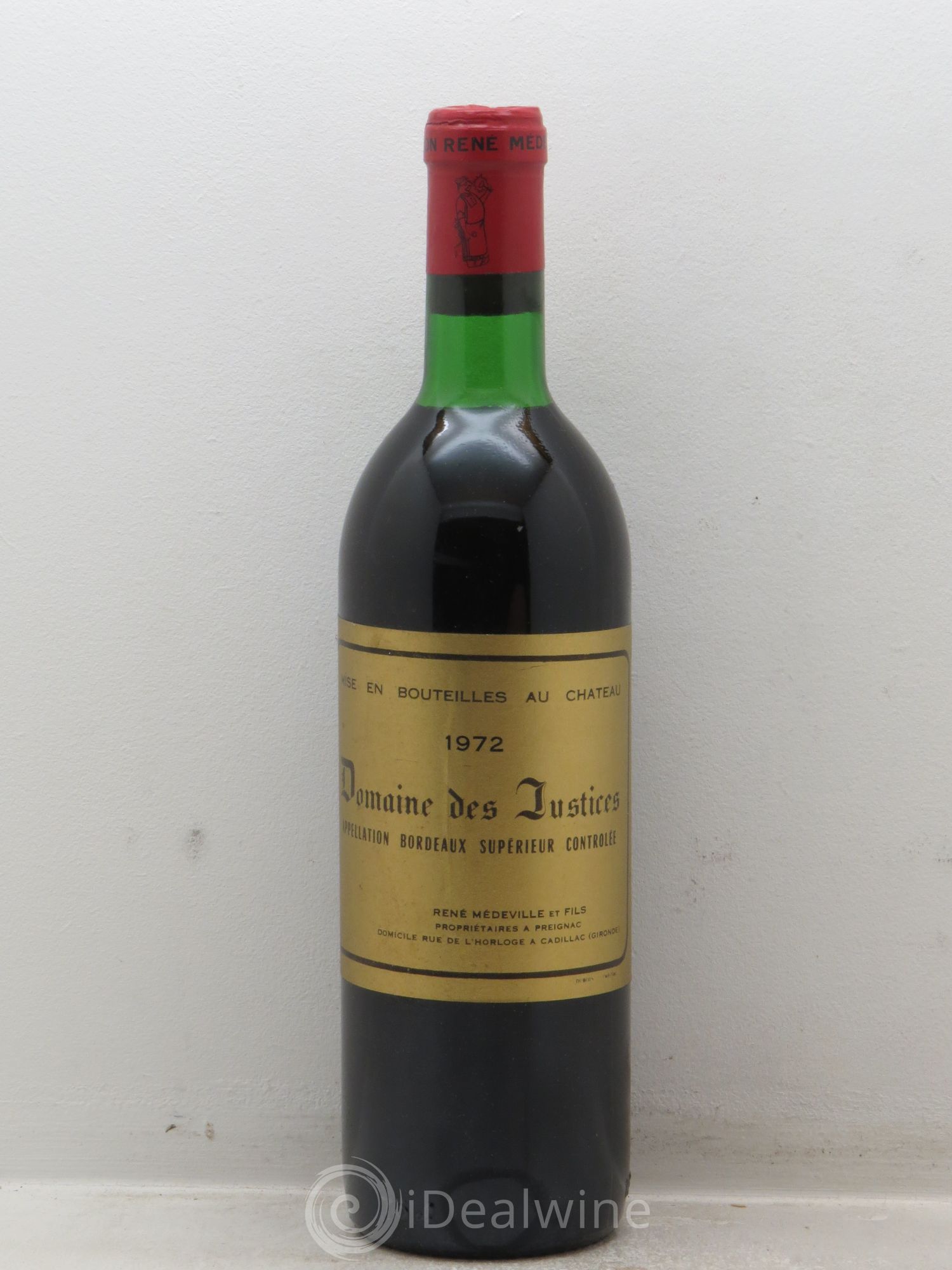 Bordeaux Château Les Justices (sans prix de réserve) 1972 - Lotto di 1 bottiglia - 0