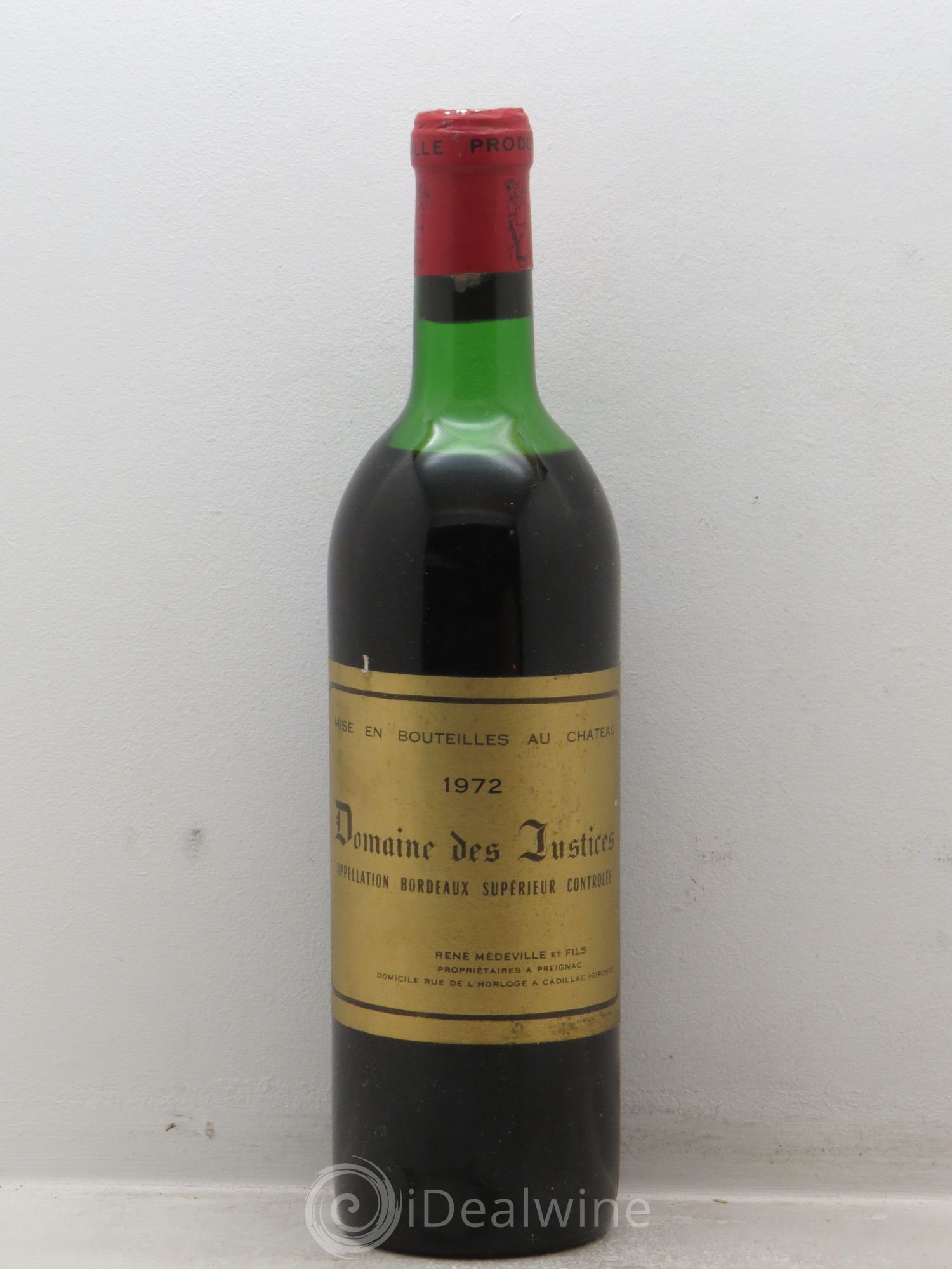 Bordeaux Château Les Justices (sans prix de réserve) 1972 - Posten von 1 Flasche - 0