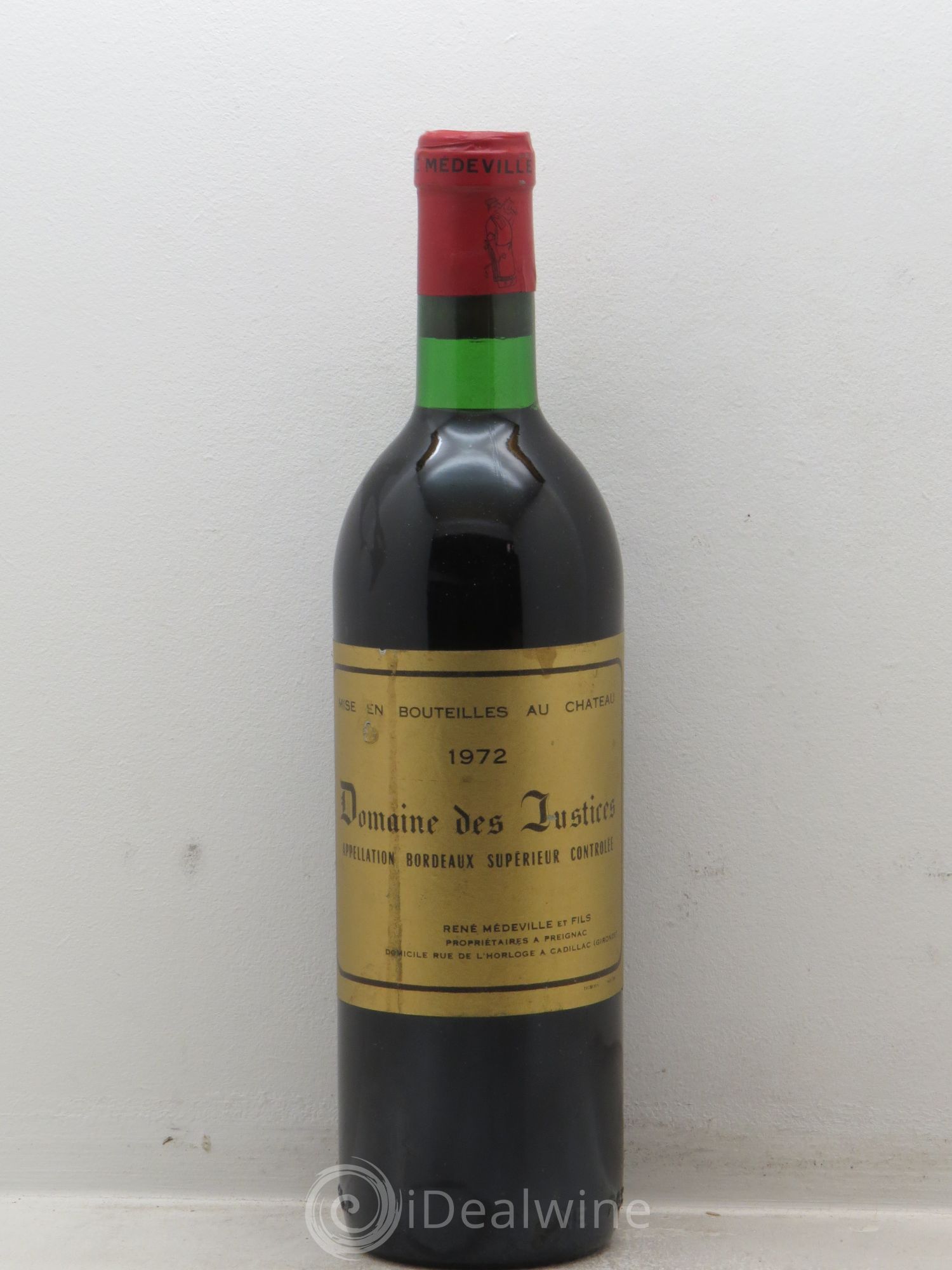 Bordeaux Château Les Justices 1972 - Posten von 1 Flasche - 0