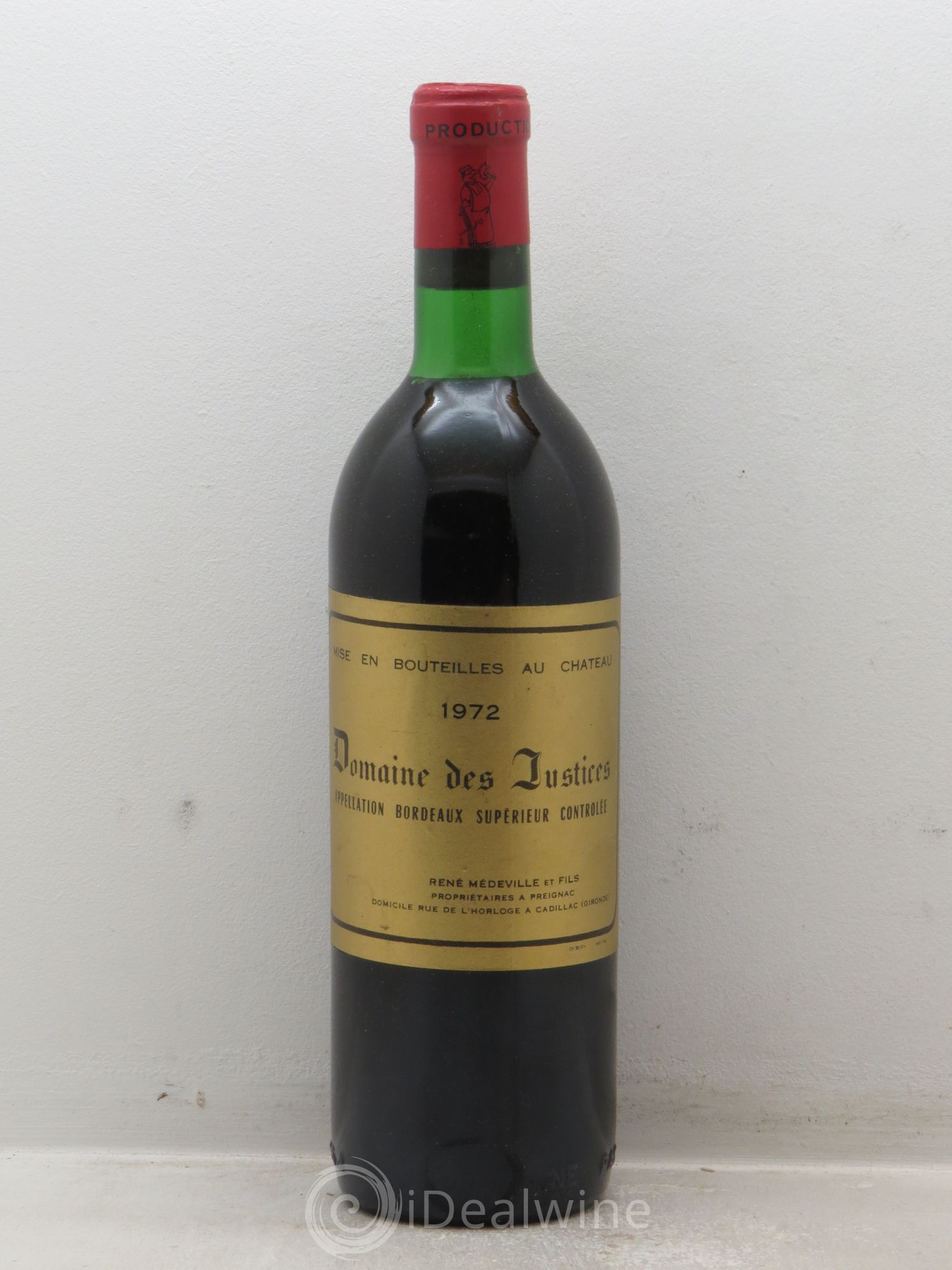 Bordeaux Château Les Justices (sans prix de réserve) 1972 - Posten von 1 Flasche - 0