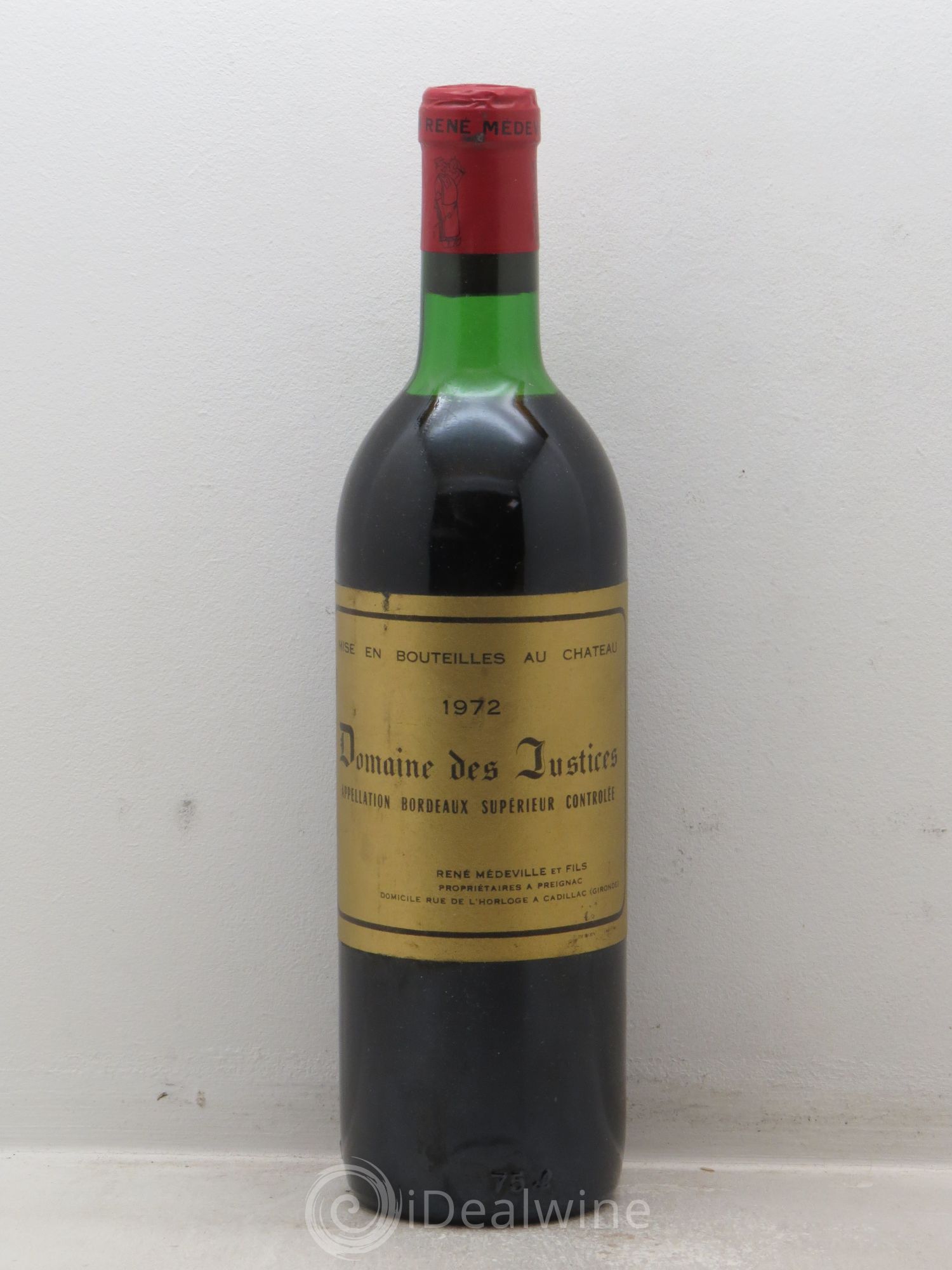 Bordeaux Château Les Justices (sans prix de réserve) 1972 - Posten von 1 Flasche - 0