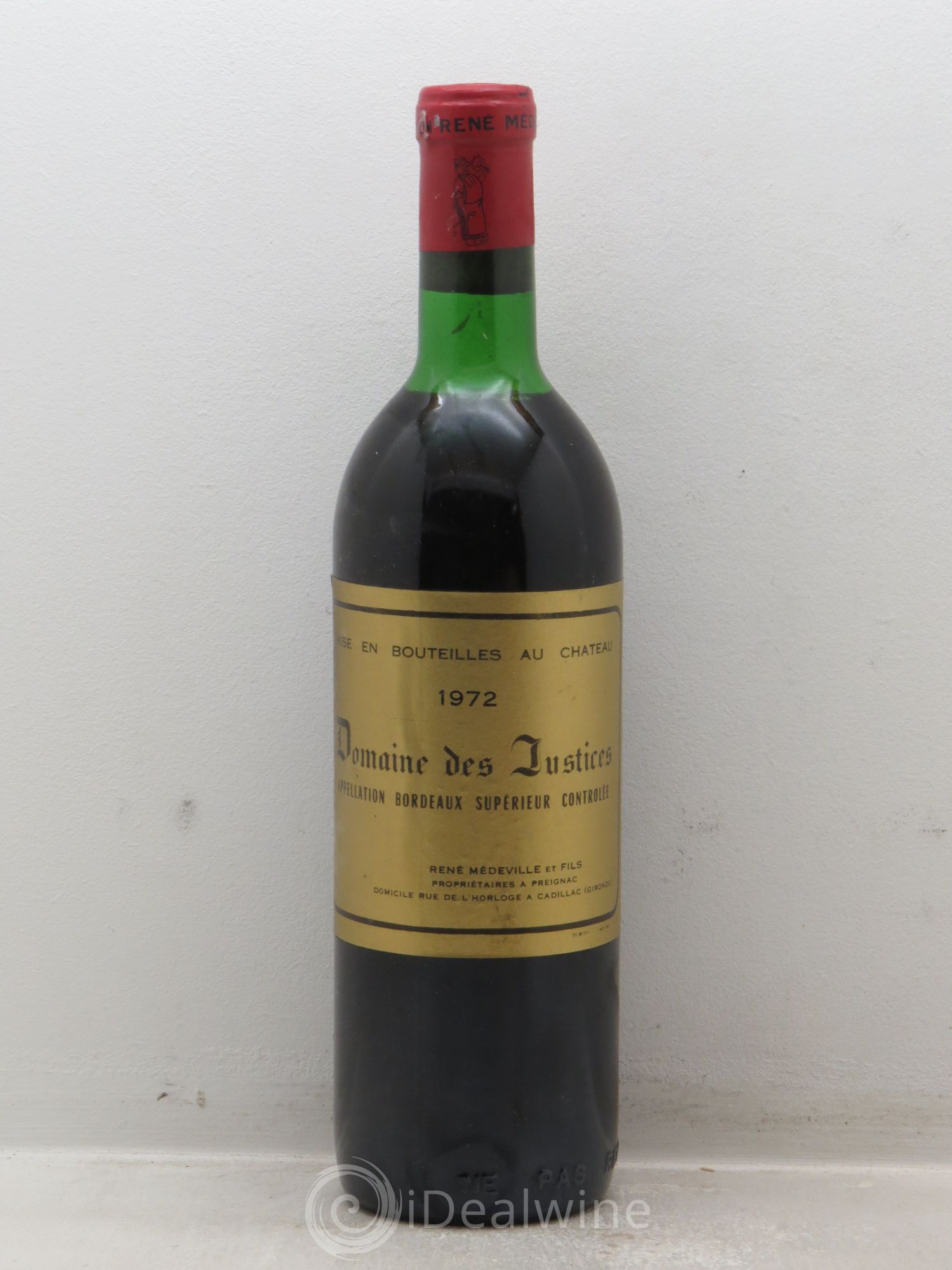 Bordeaux Château Les Justices (sans prix de réserve) 1972 - Posten von 1 Flasche - 0