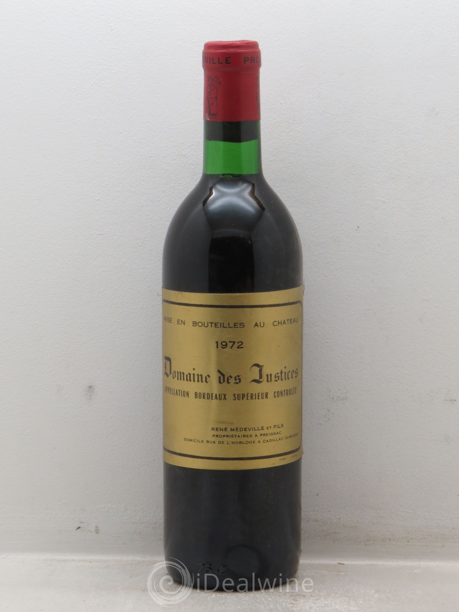 Bordeaux Château Les Justices 1972 - Posten von 1 Flasche - 0