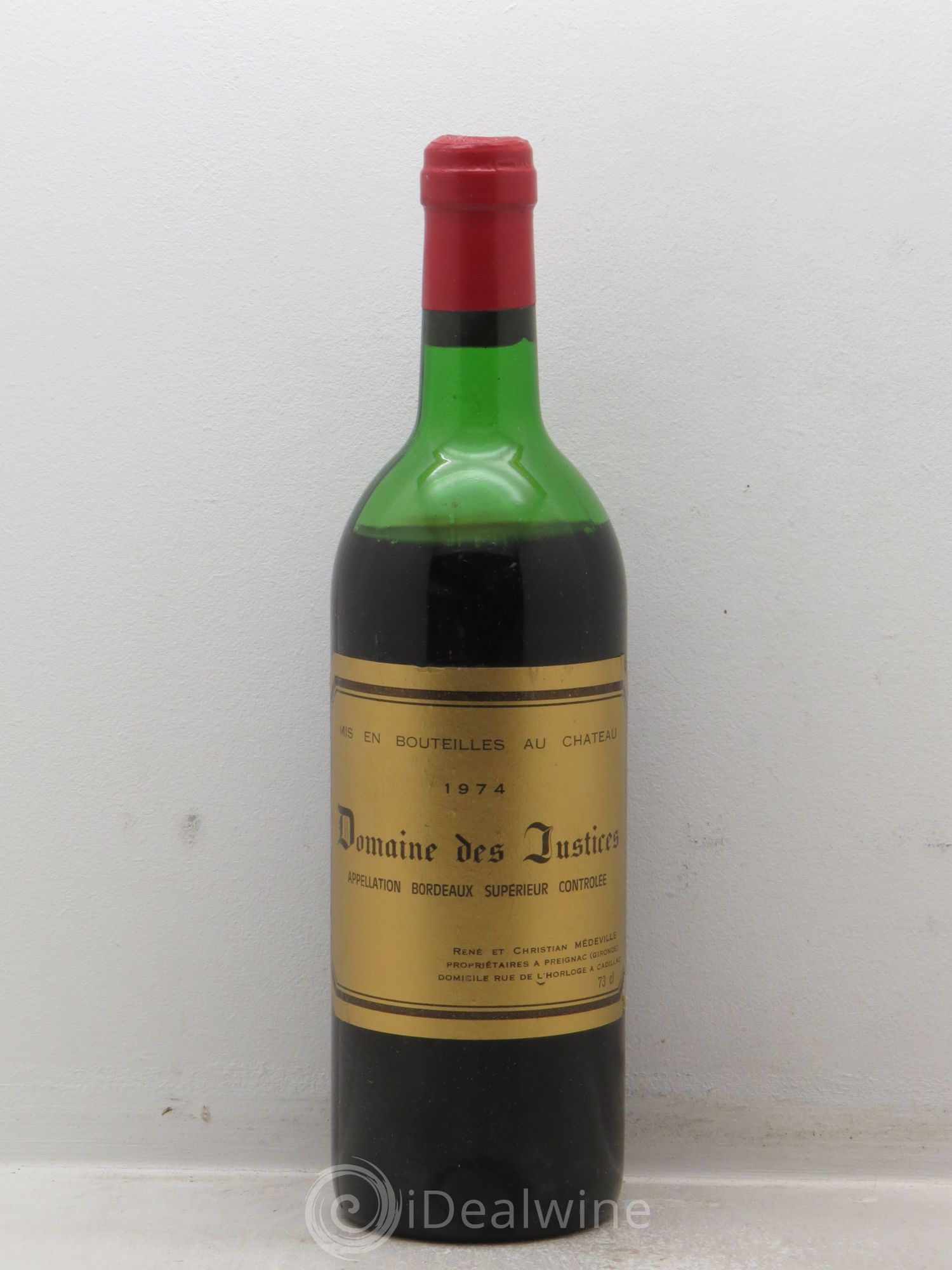 Bordeaux Château Les Justices (sans prix de réserve) 1974 - Posten von 1 Flasche - 0