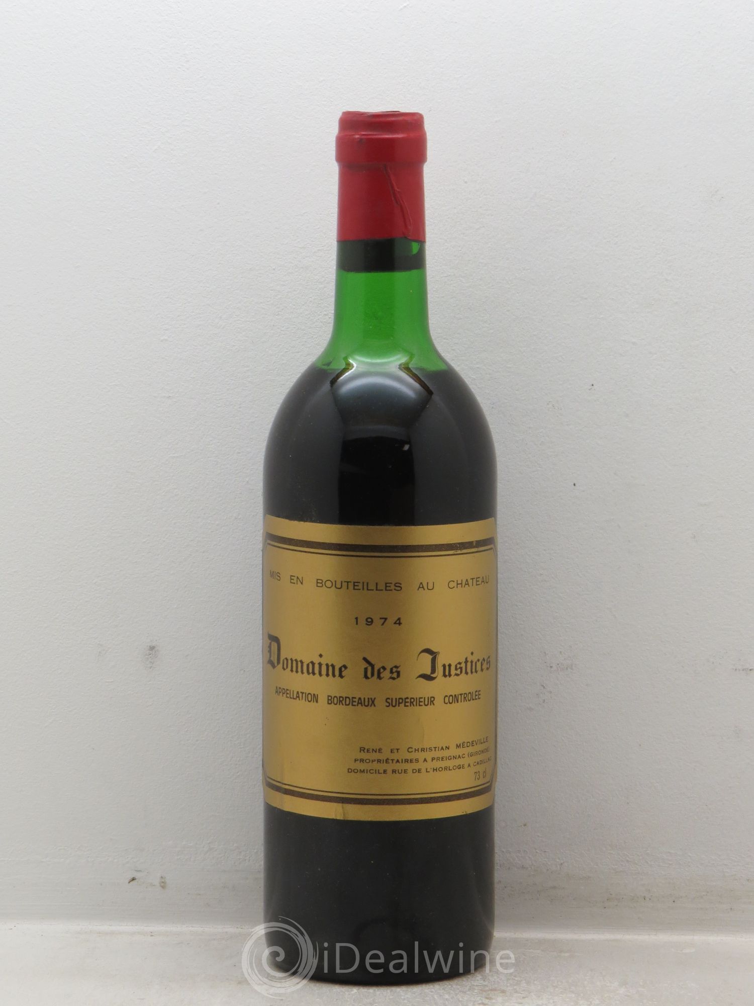 Bordeaux Château Les Justices (sans prix de réserve) 1974 - Posten von 1 Flasche - 0