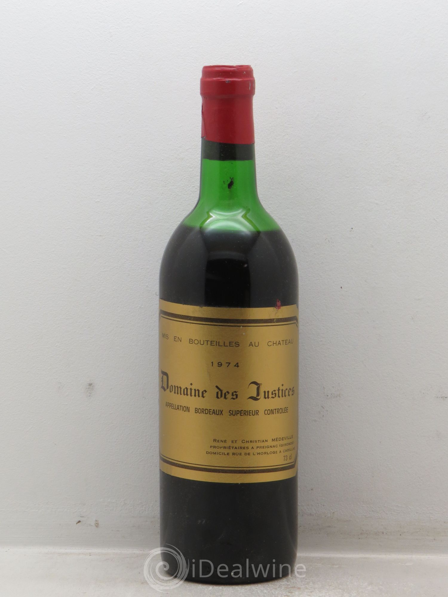 Bordeaux Château Les Justices (sans prix de réserve) 1974 - Posten von 1 Flasche - 0