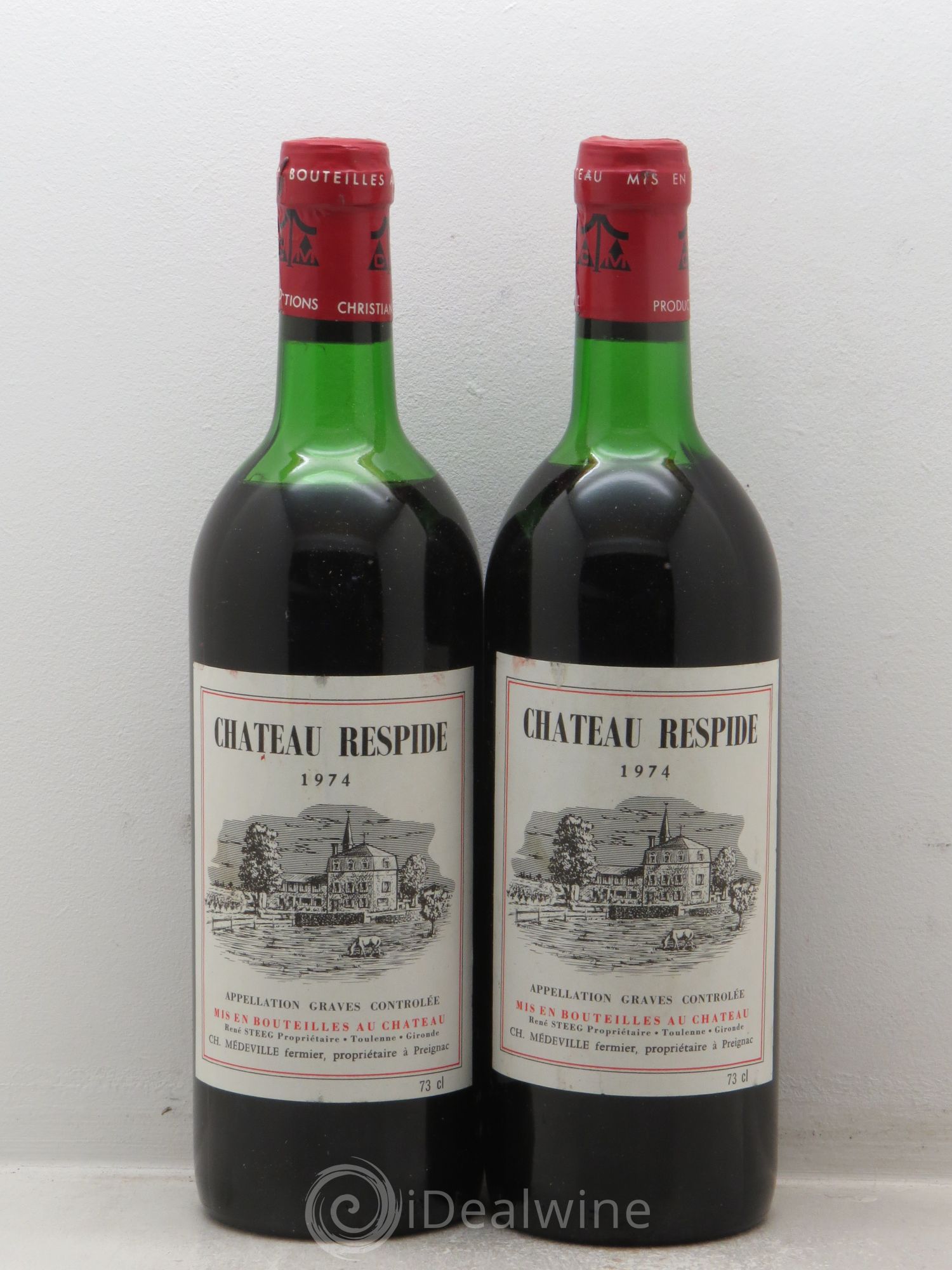 Château Respide Médeville 1974 - Lot de 2 bouteilles - 0